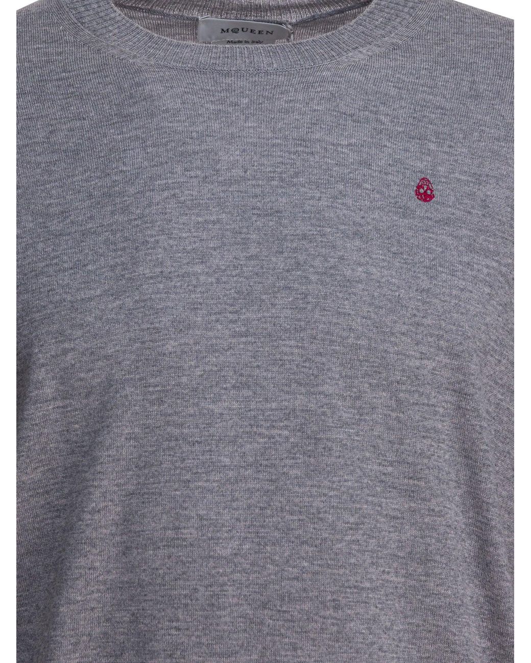 Alexander McQueen Blue Skull Pattern Sweater for men