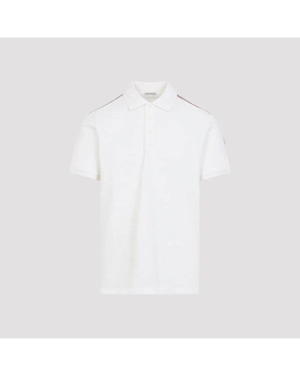Moncler White Ss Polo for men