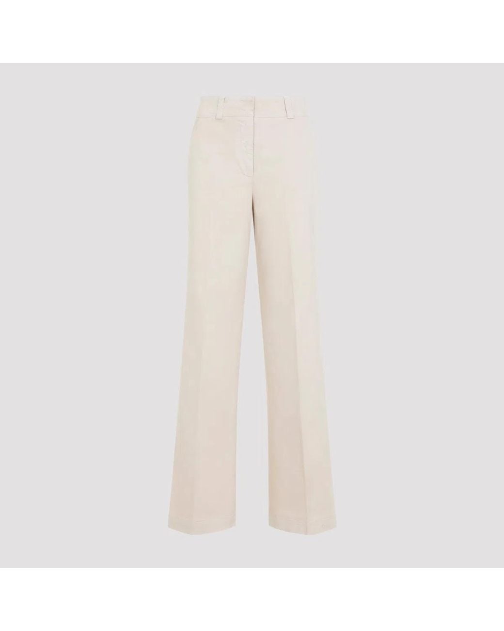 Peserico White Wide Leg Cotton Pants