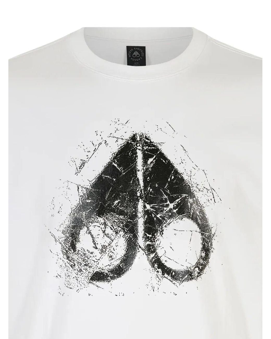 Moose Knuckles White Cotton T-Shirt With Printed Logo for men