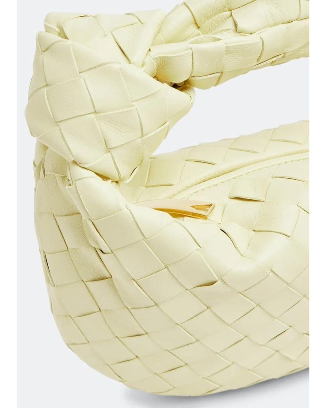 Bottega Veneta White Mini Jodie Intrecciato Leather Bag