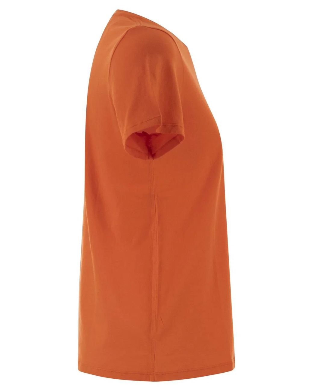 Majestic Orange Crew-Neck Short-Sleeved Cotton T-Shirt