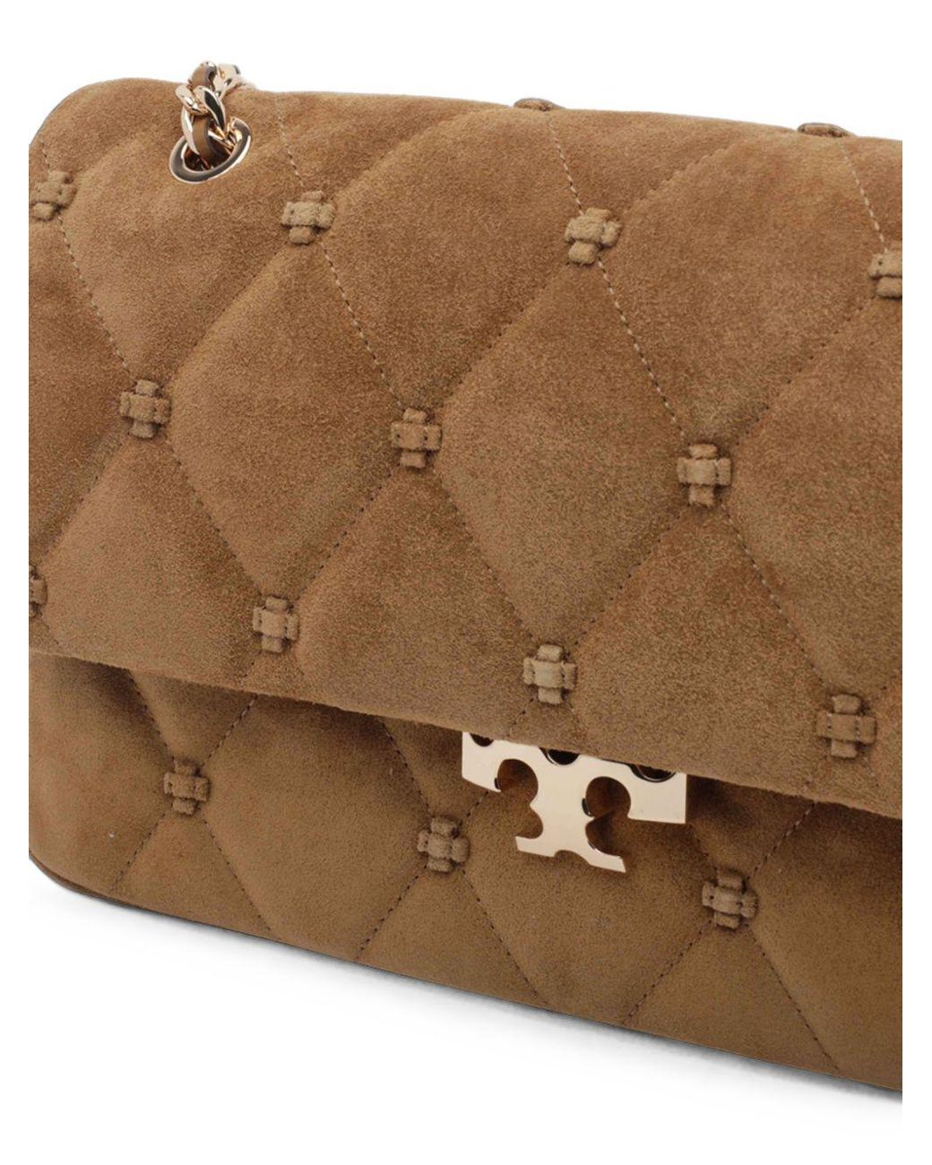 Tory Burch Brown Romy Knot Suede Leather Shoulder Bag