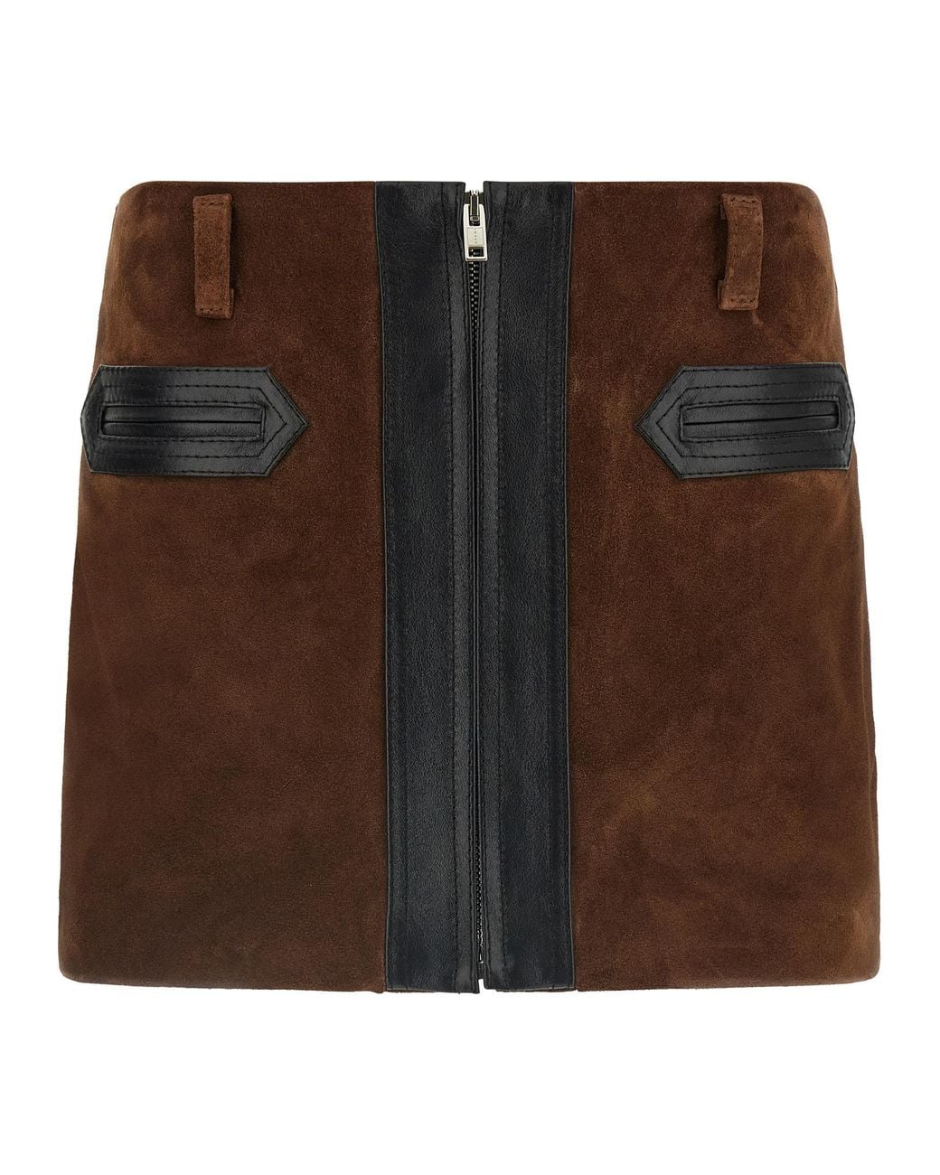 Marni Brown Leather Skirt