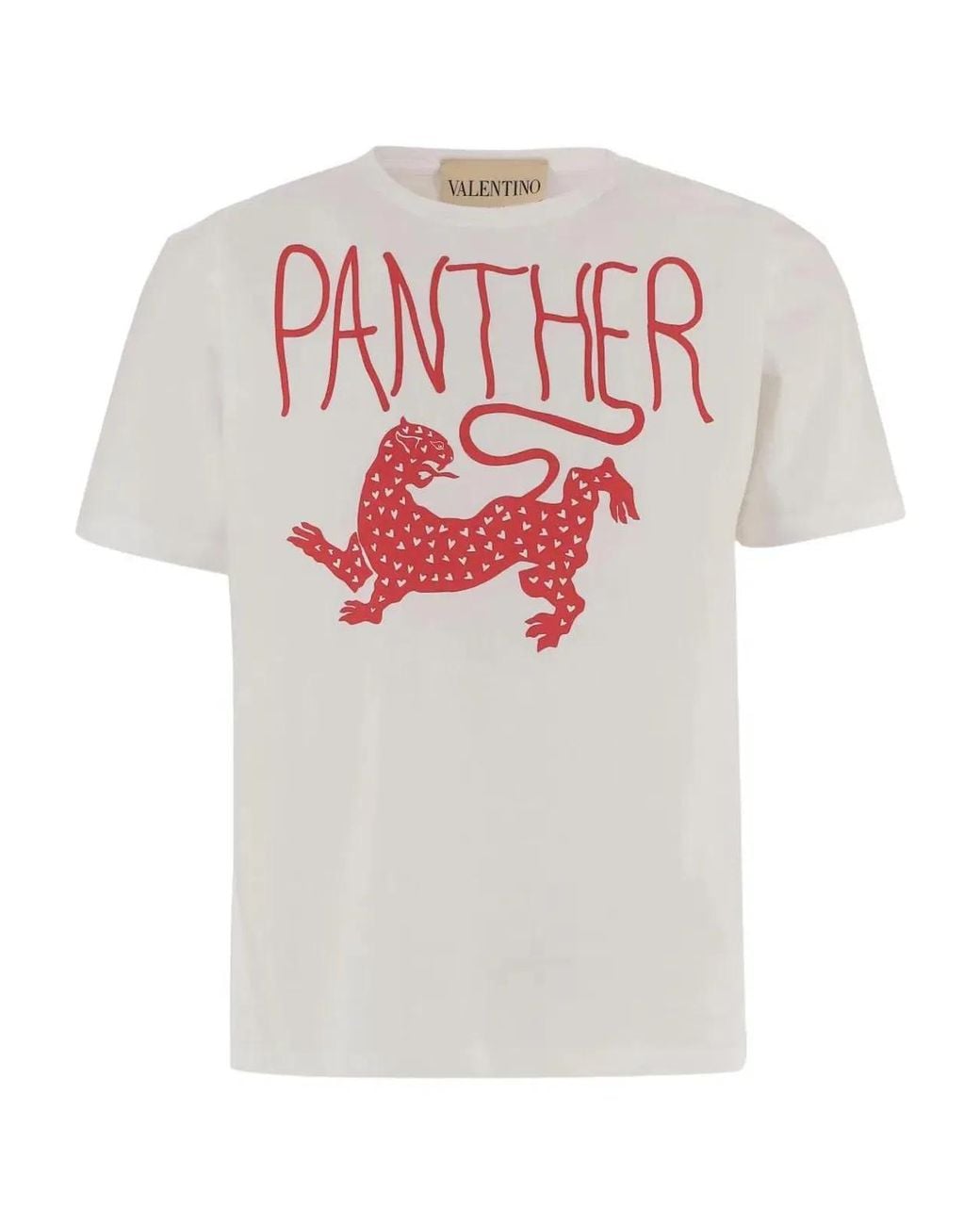 Valentino White Short Shirt With Panther