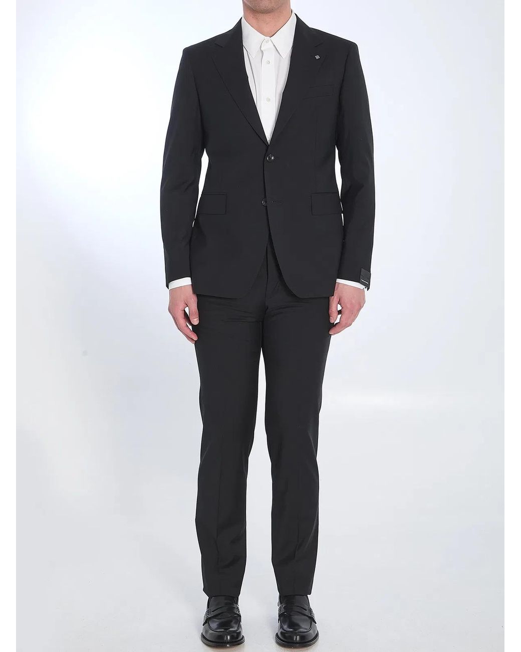 Tagliatore Black Virgin Wool Two-Piece Suit for men