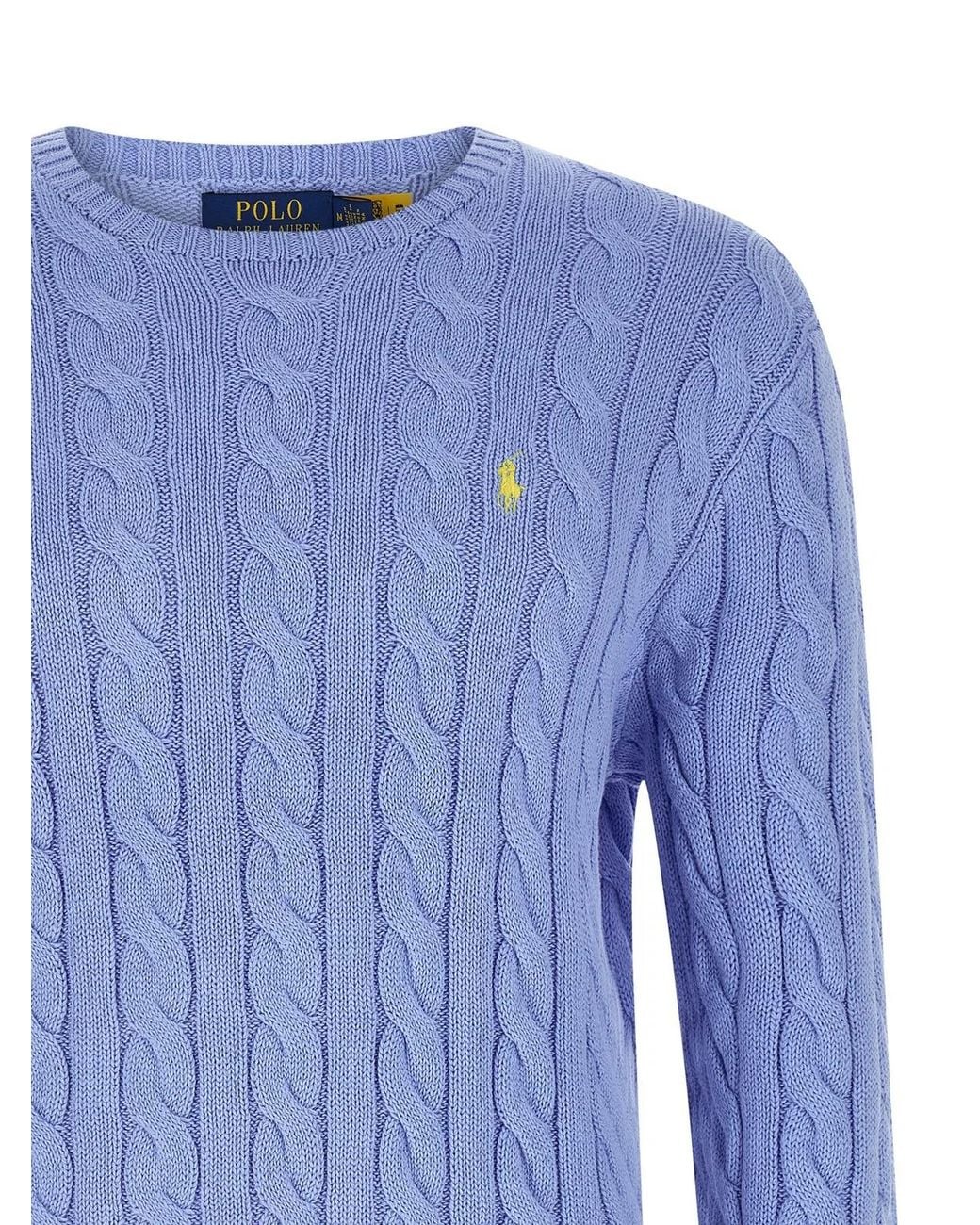 Polo Ralph Lauren Blue Cotton Braided Sweater for men