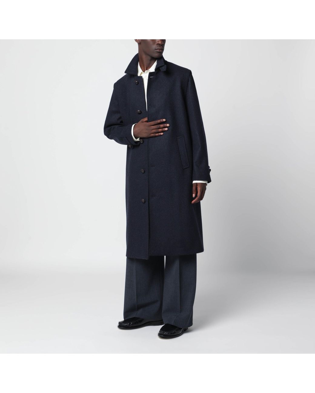 Schneiders Blue Wool Coat for men