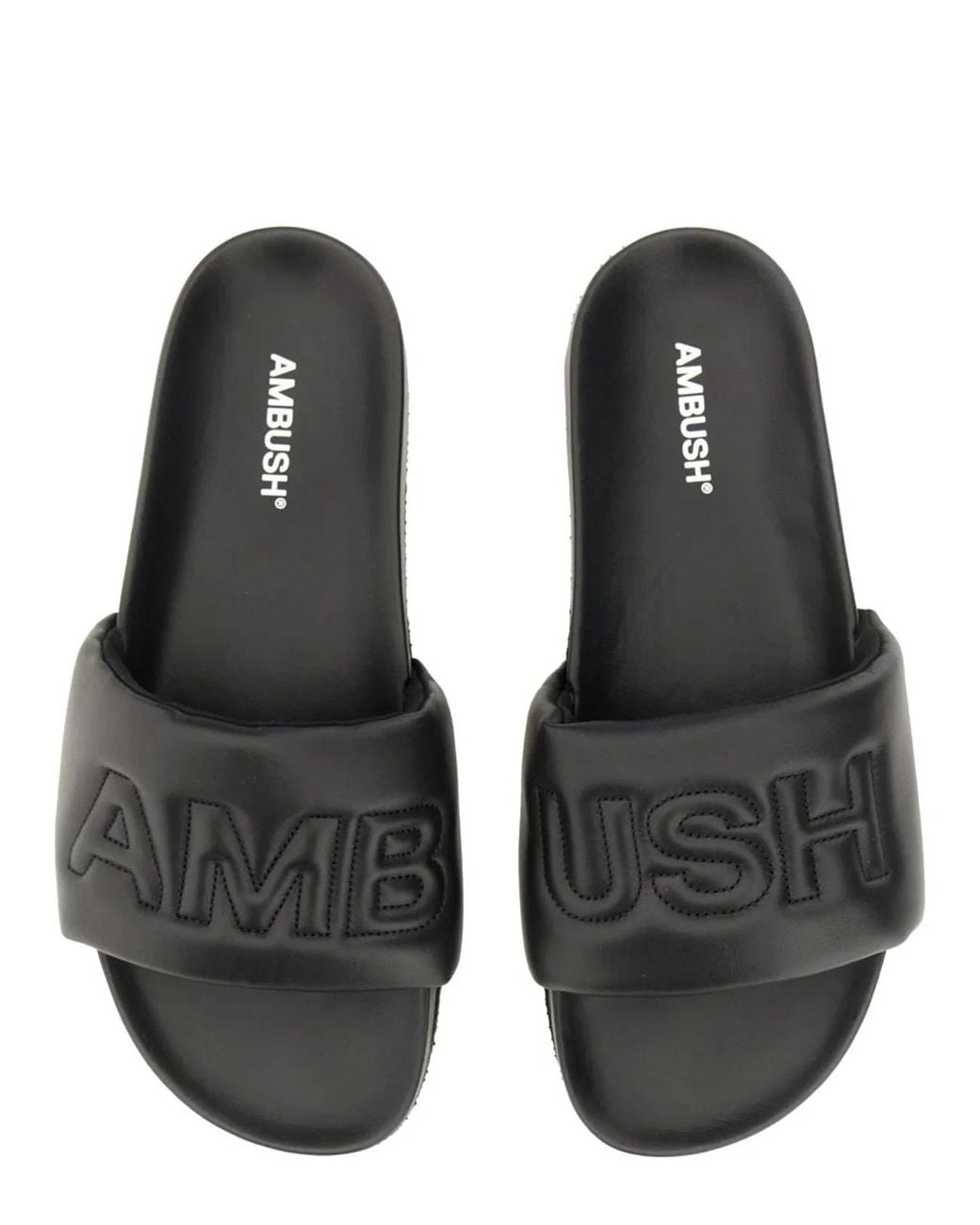 Ambush Black Leather Slide Sandal for men