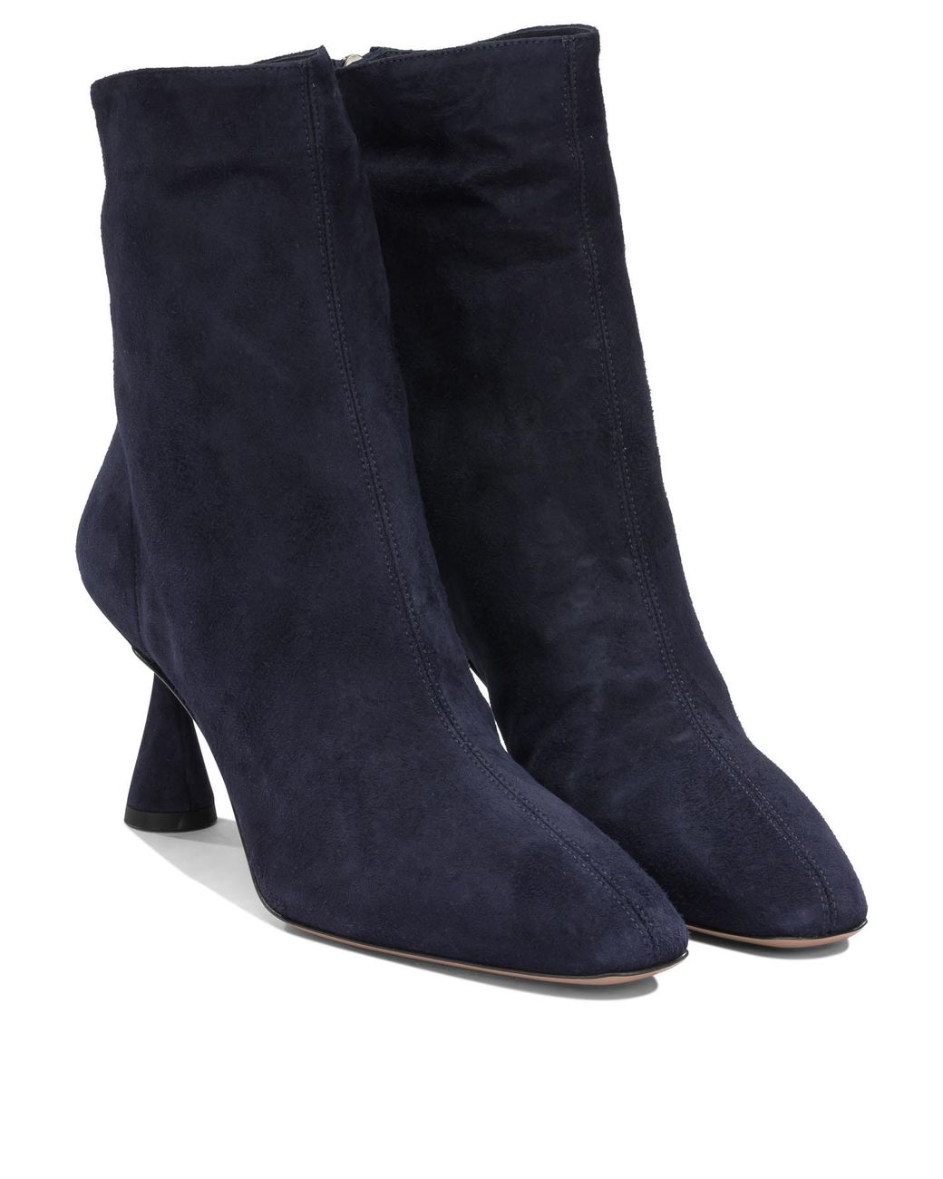 Aquazzura Blue "Amore 75 Mm" Ankle Boots With Zipper