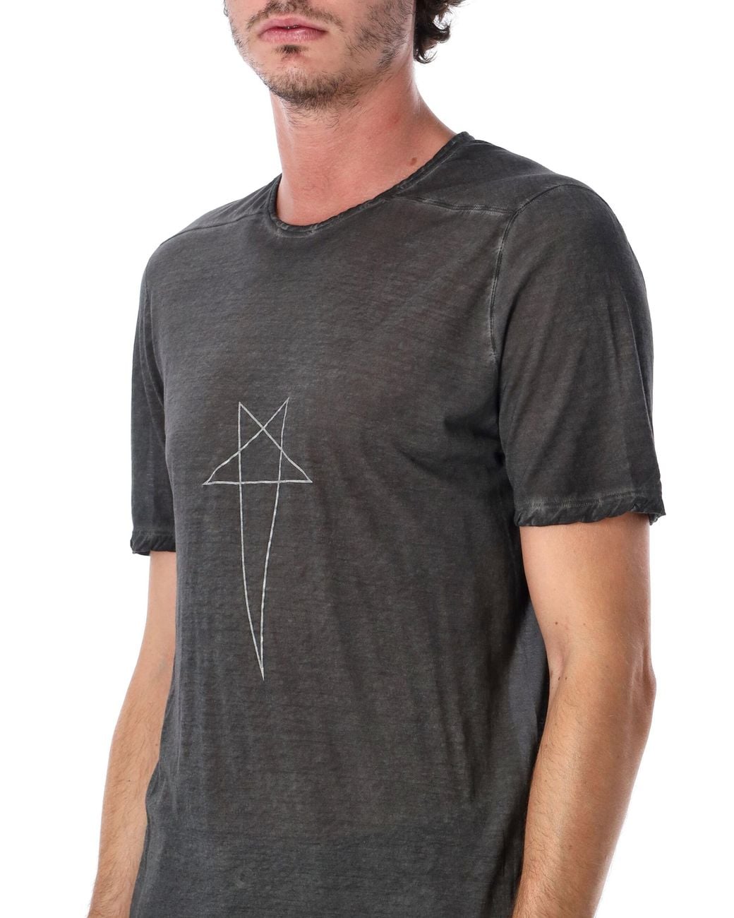 Rick Owens Black Graphic Crewneck T-Shirt for men