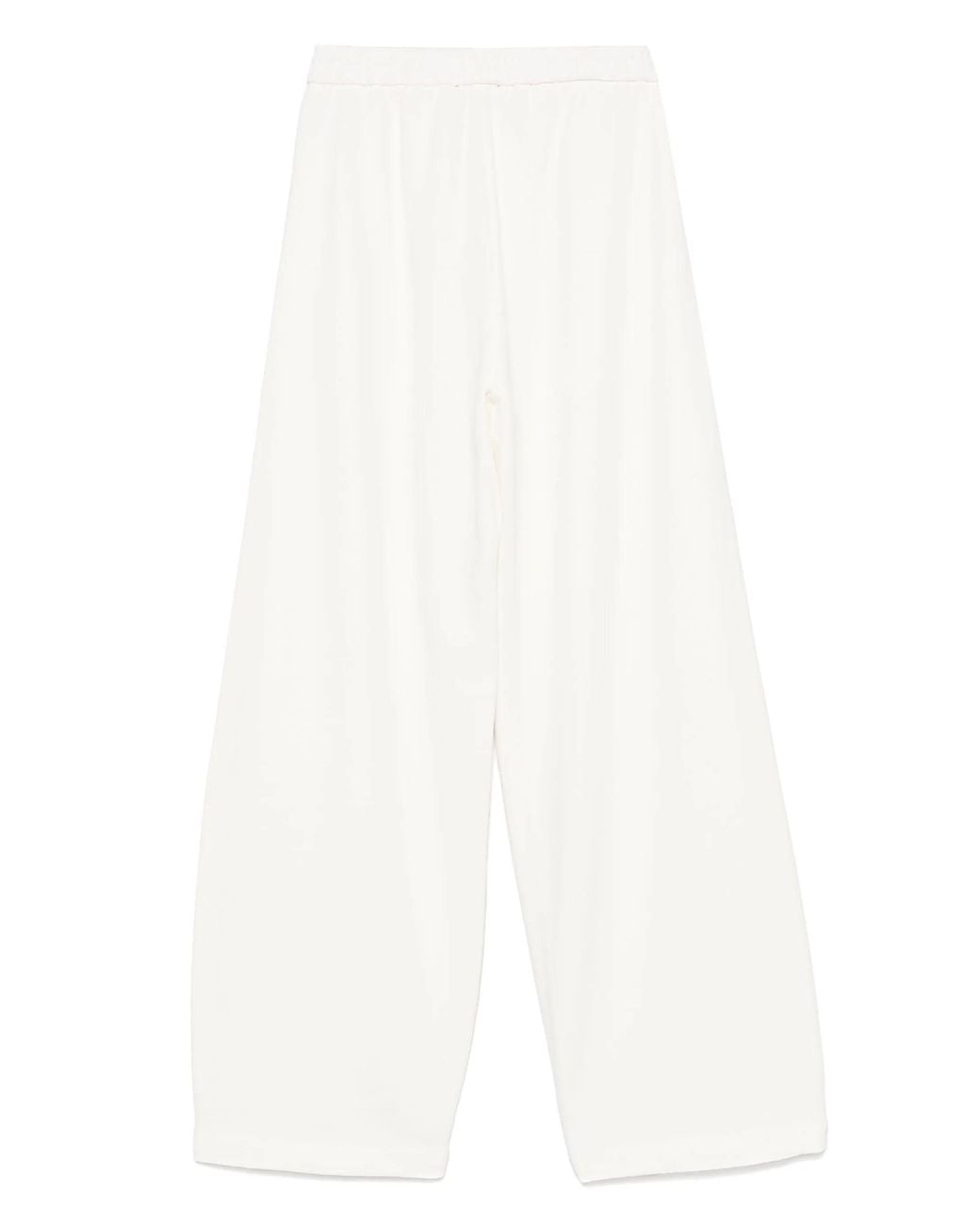 Forte_forte White Diagonal Cotton Twisted Pants
