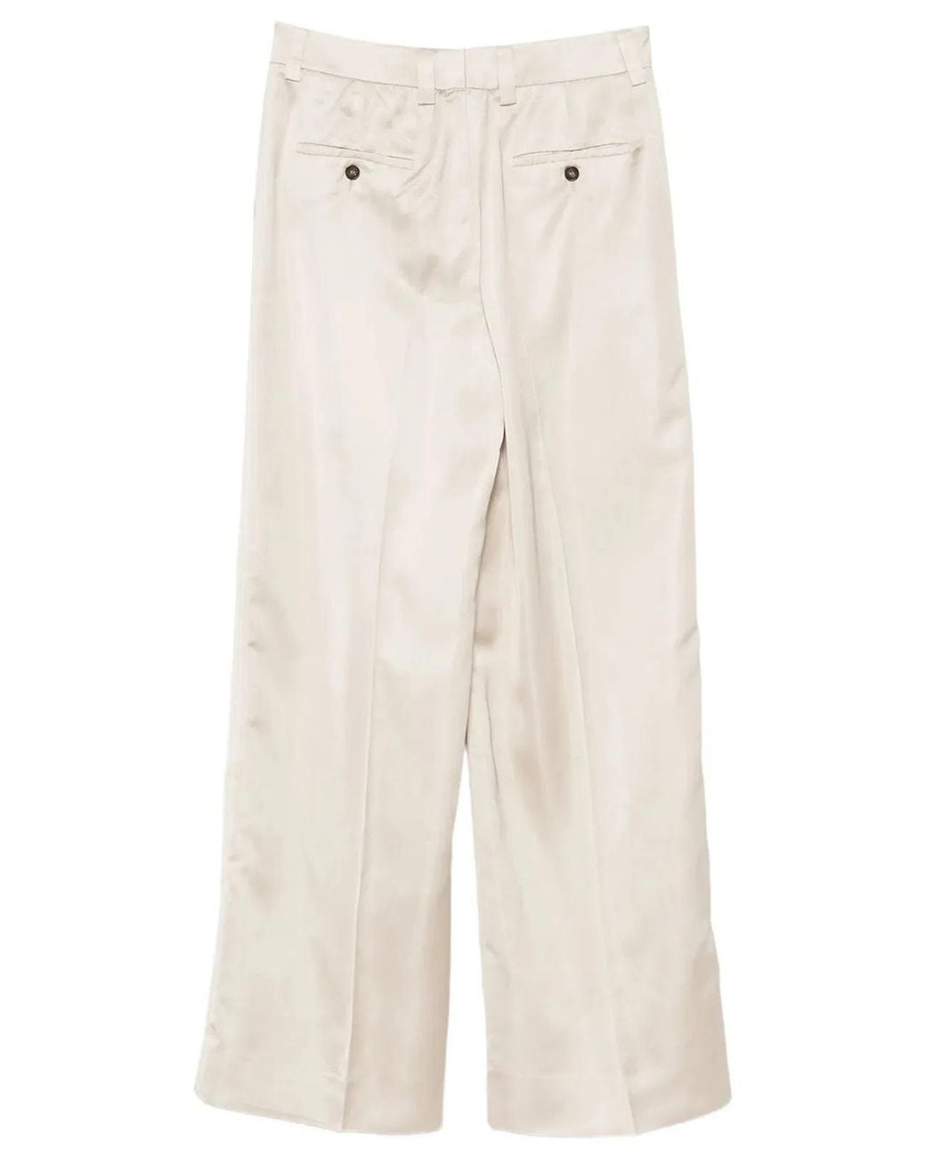 Incotex White Neera Wide-Leg Satin Trousers