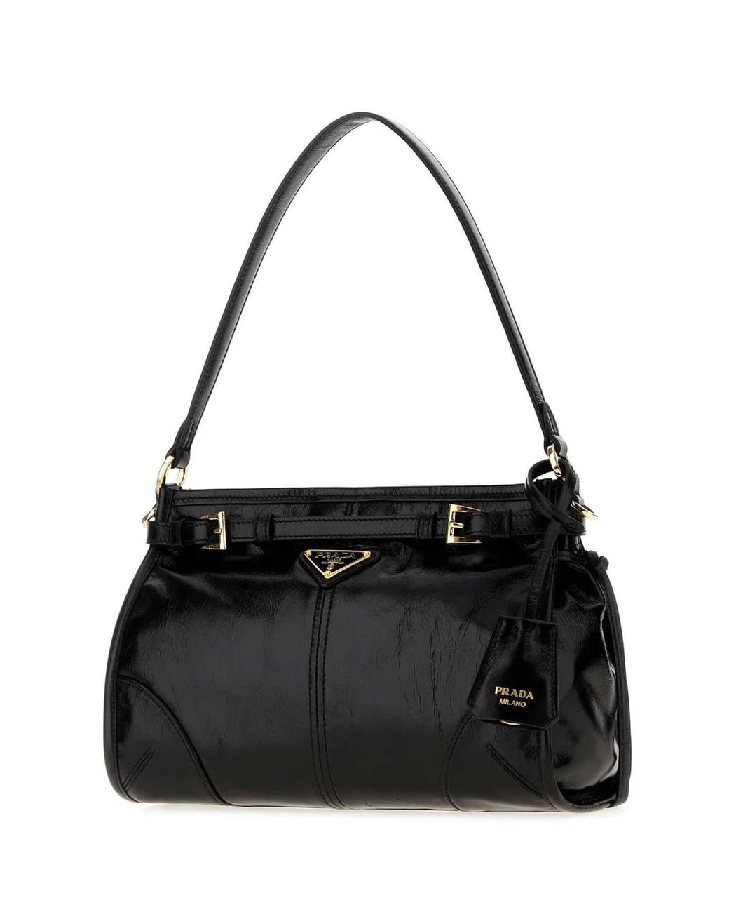 Prada Black Leather Bonnie Shoulder Bag