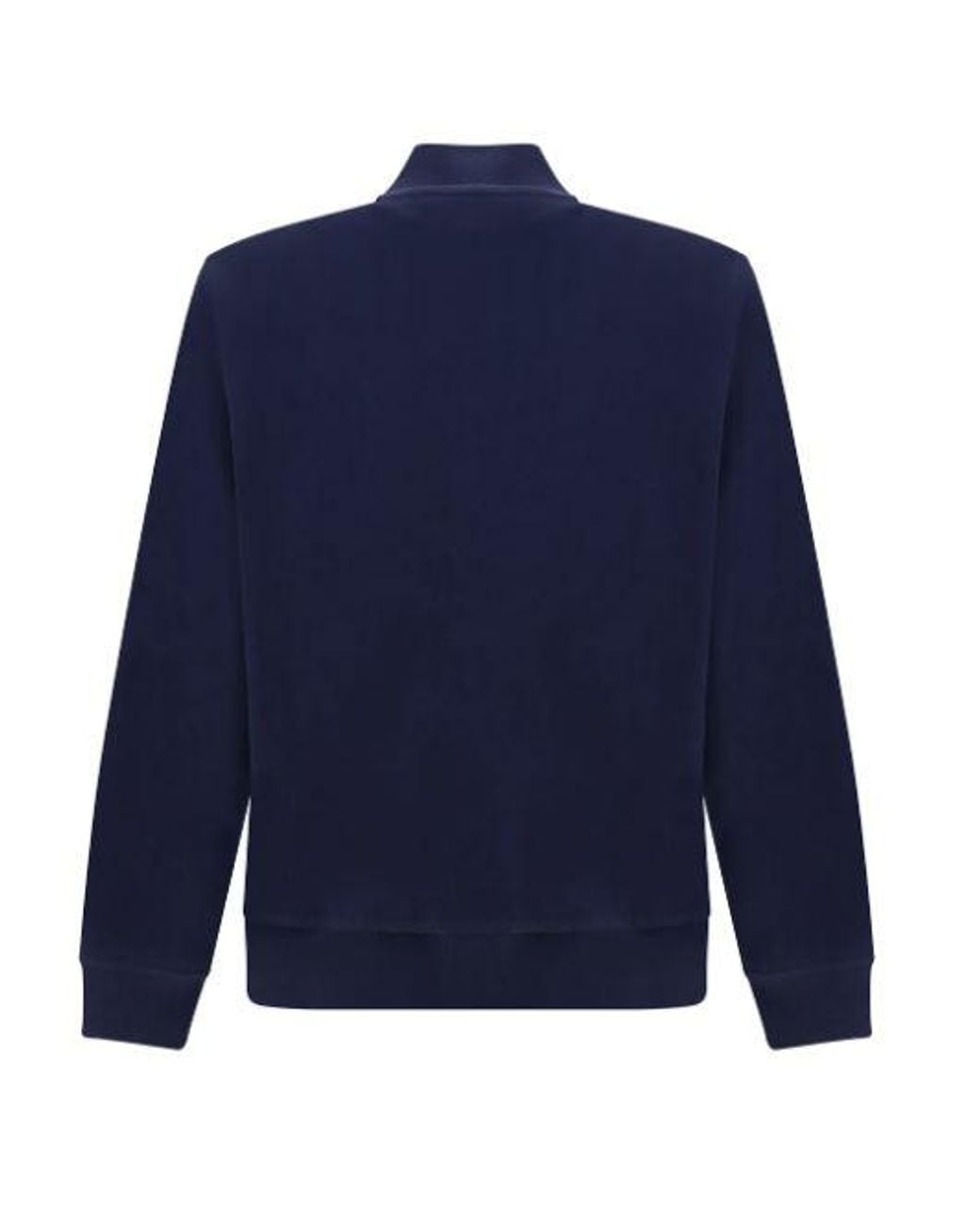 Brunello Cucinelli Blue Cotton Zip Sweatshirt for men