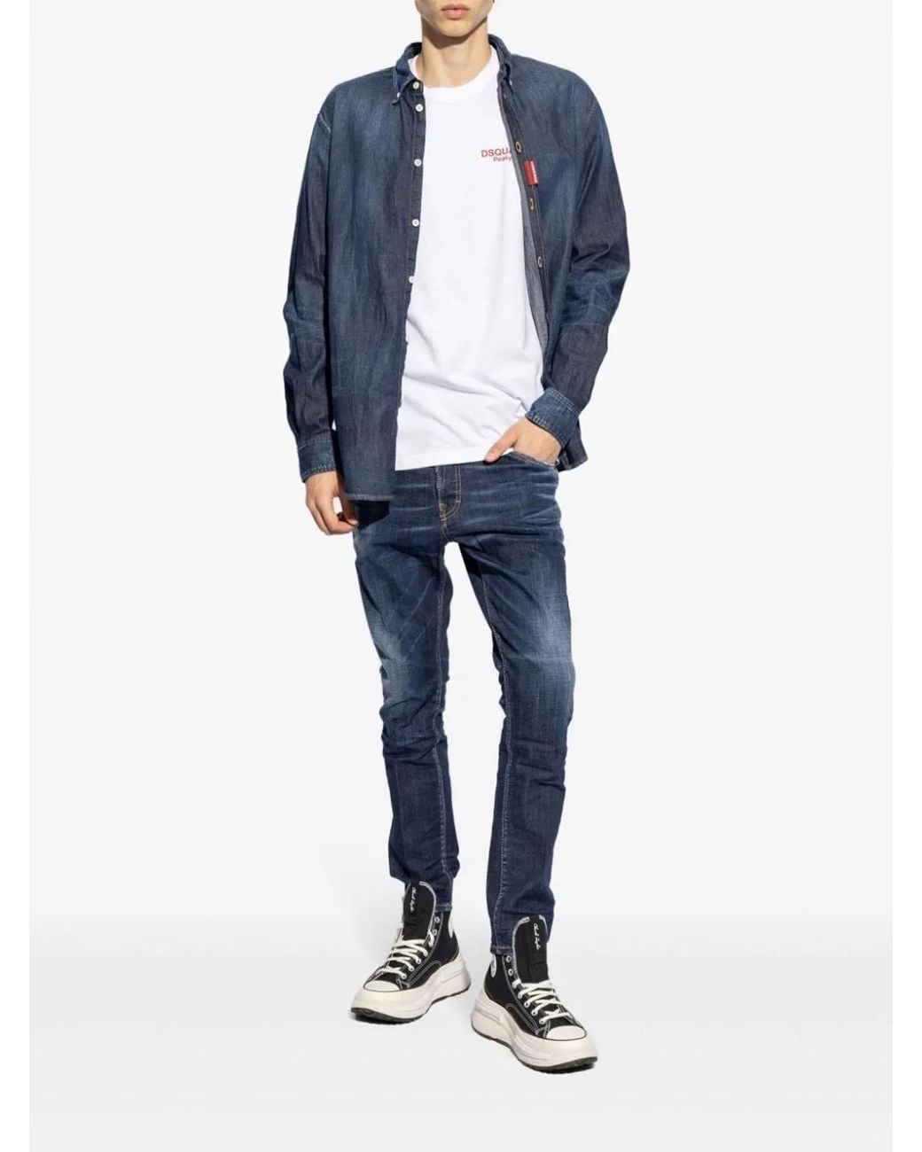 DSquared² Blue Pants 5 Pockets for men