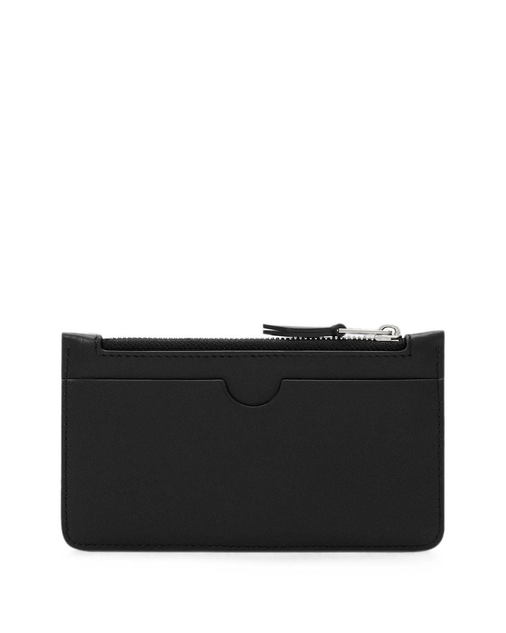 AMI Black Zipped Cowhide Leather Card Holder With Ami De Coeur for men