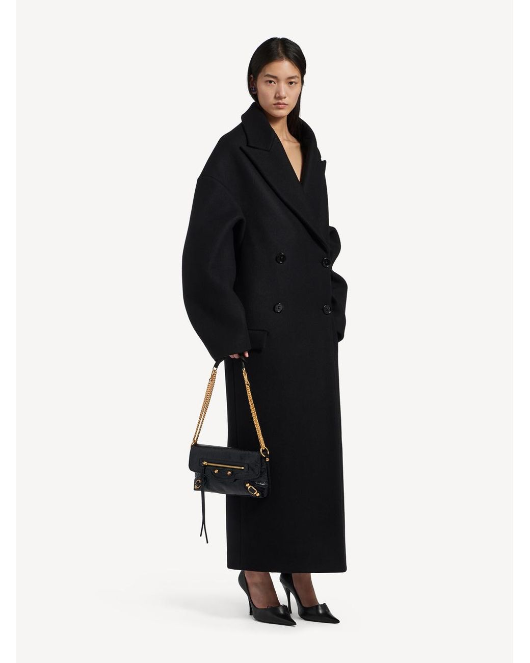 Balenciaga White Pochette Con Catena "Le City"