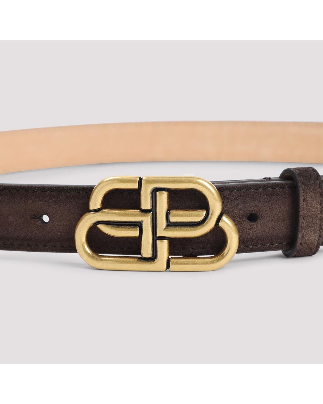 Balenciaga Natural Light Espresso Calf Leather Bb 25 Thin Belt