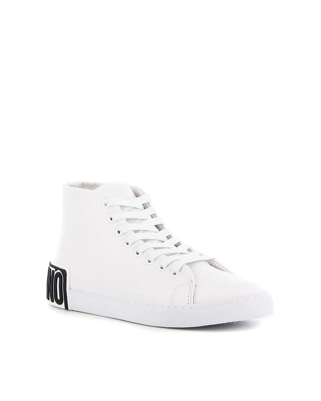 Moschino Couture White Vulc 25 Logo Mid-Top Sneakers for men