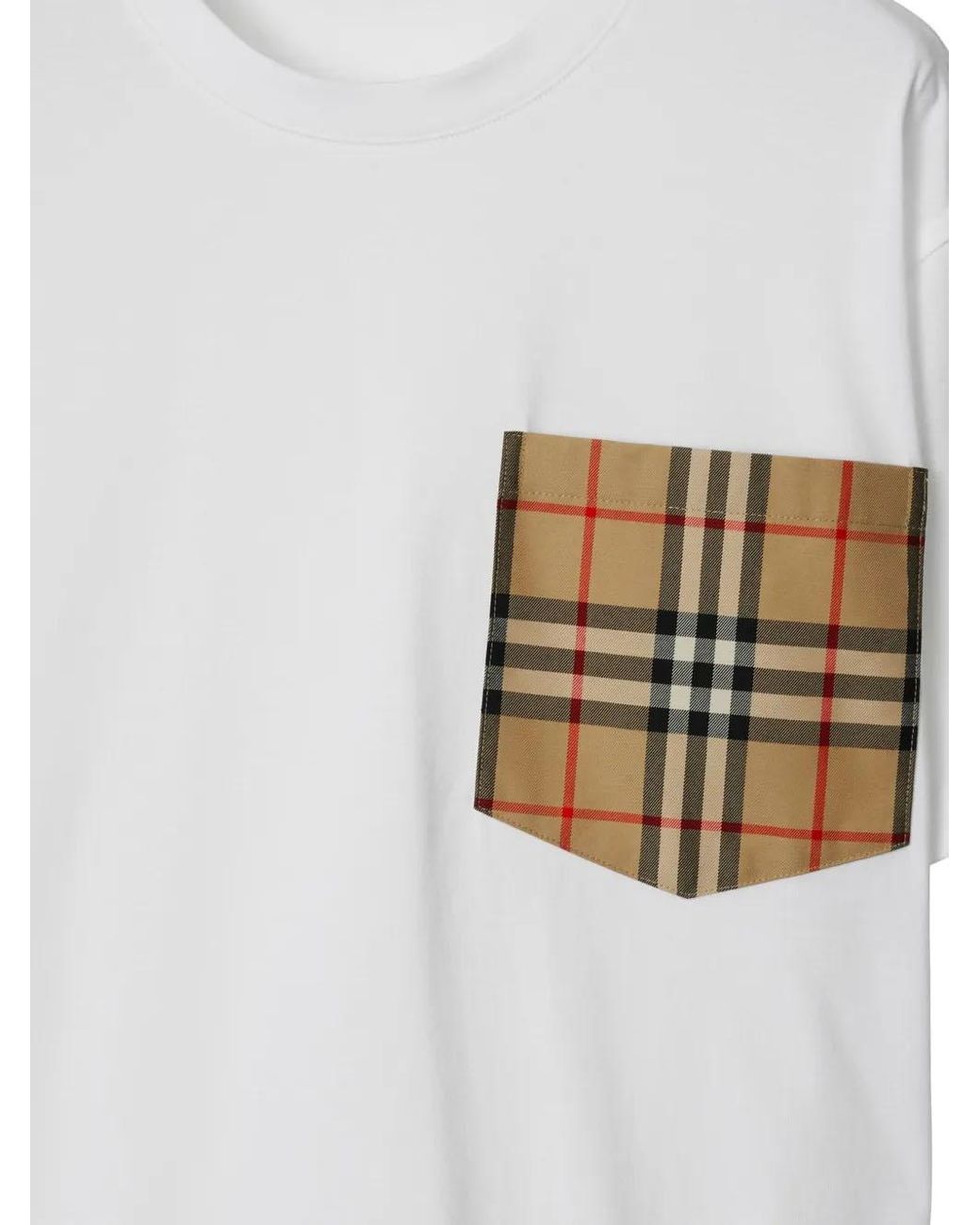 Burberry White Archive Check Pocket T-Shirt