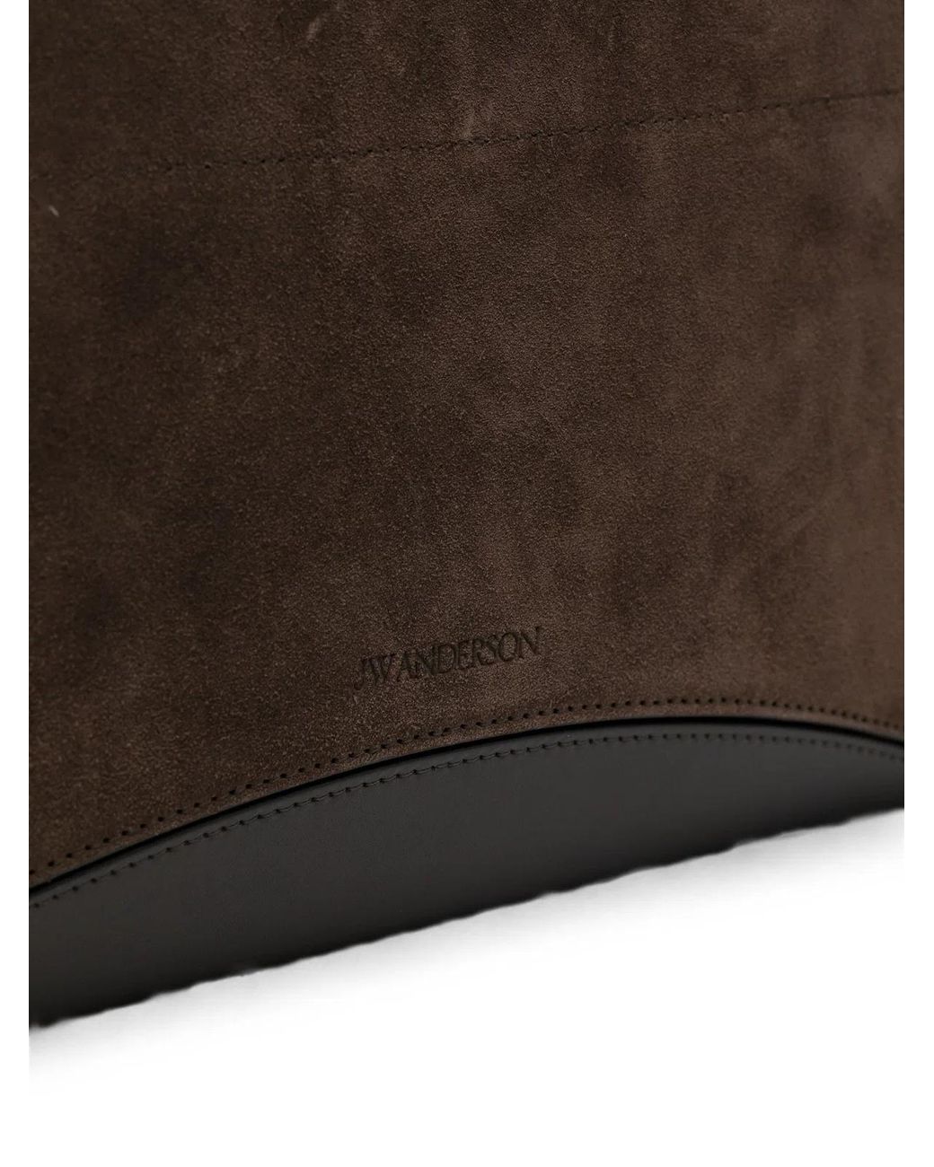 J.W. Anderson Brown Contrast-Stitch Suede Tote Bag