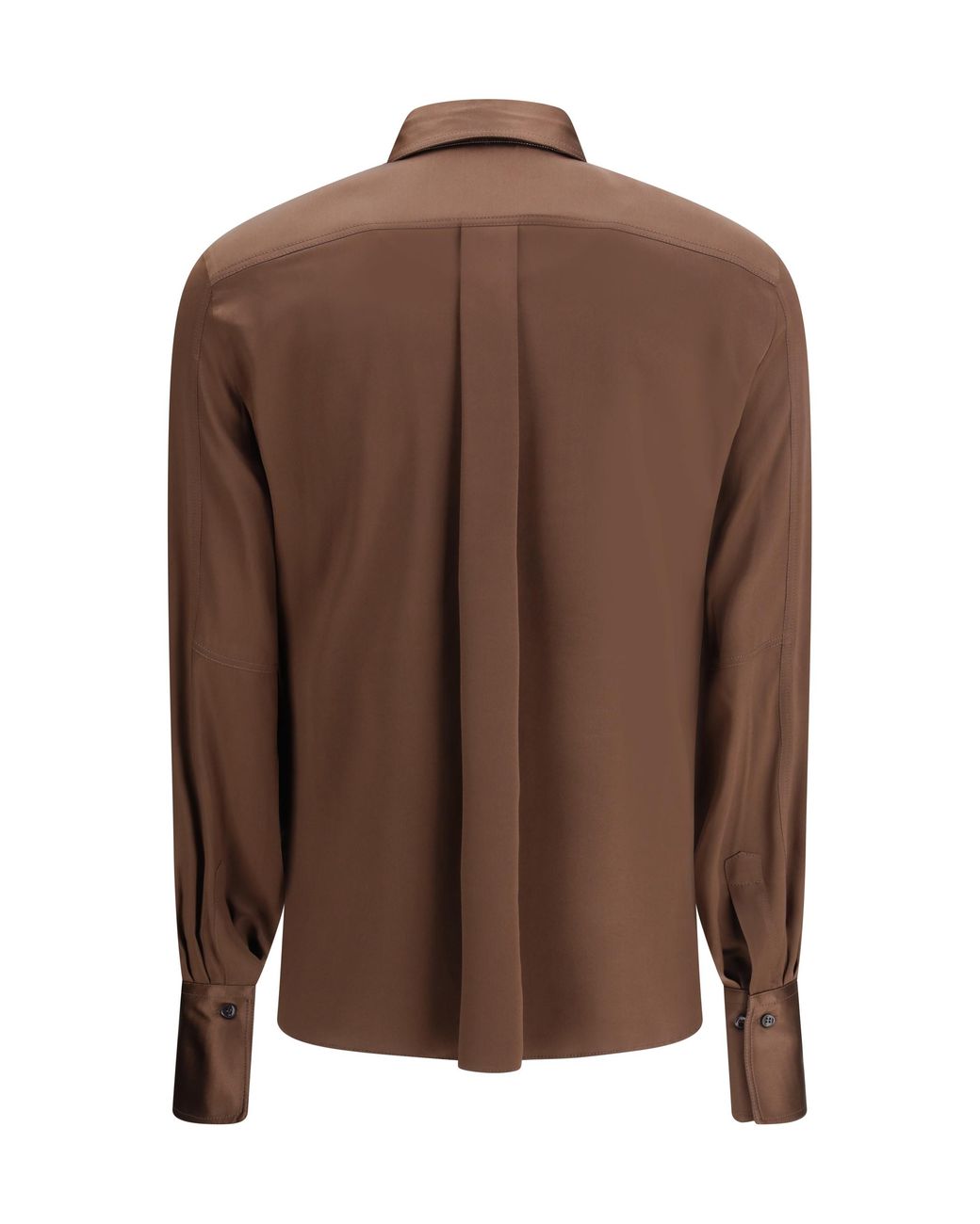 Brunello Cucinelli Brown Silk Shirt