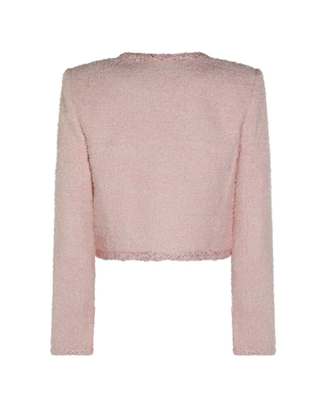 Self-Portrait Pink Bouclé Short Jacket