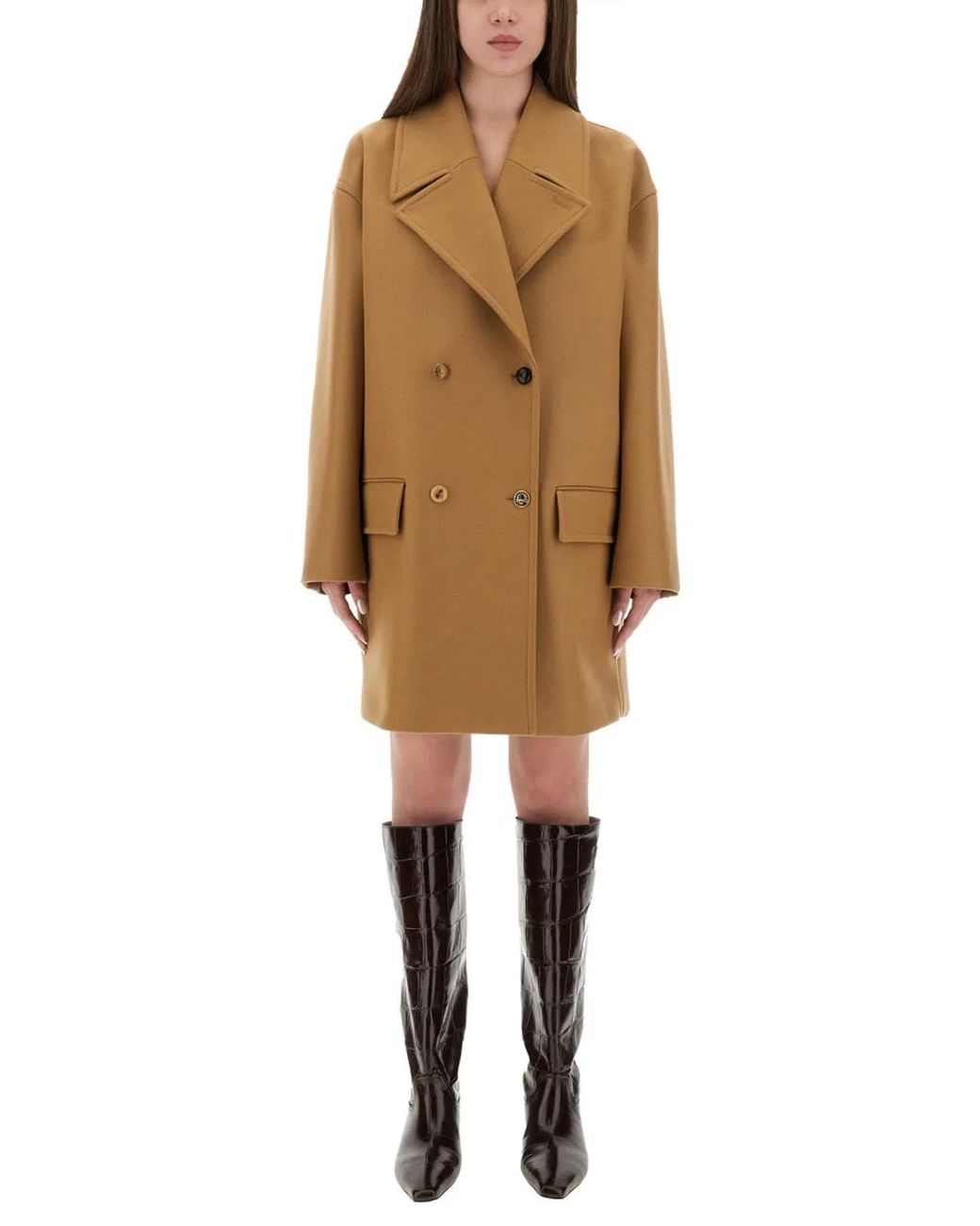 Moschino Couture Natural Doublebreasted Coat