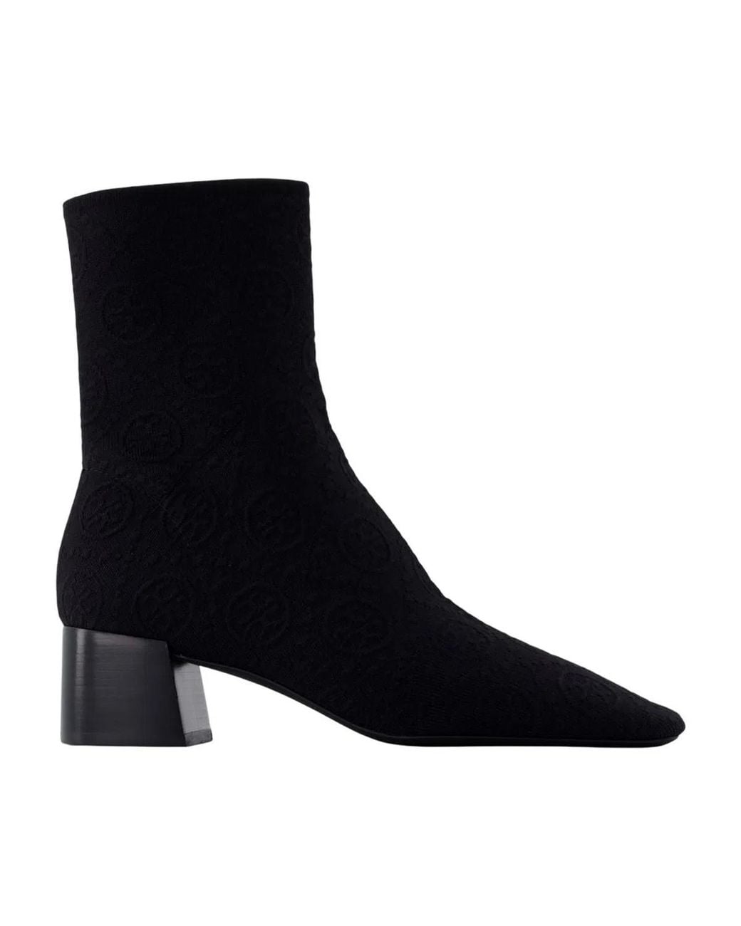 Tory Burch Black Stretch Ankle Boots
