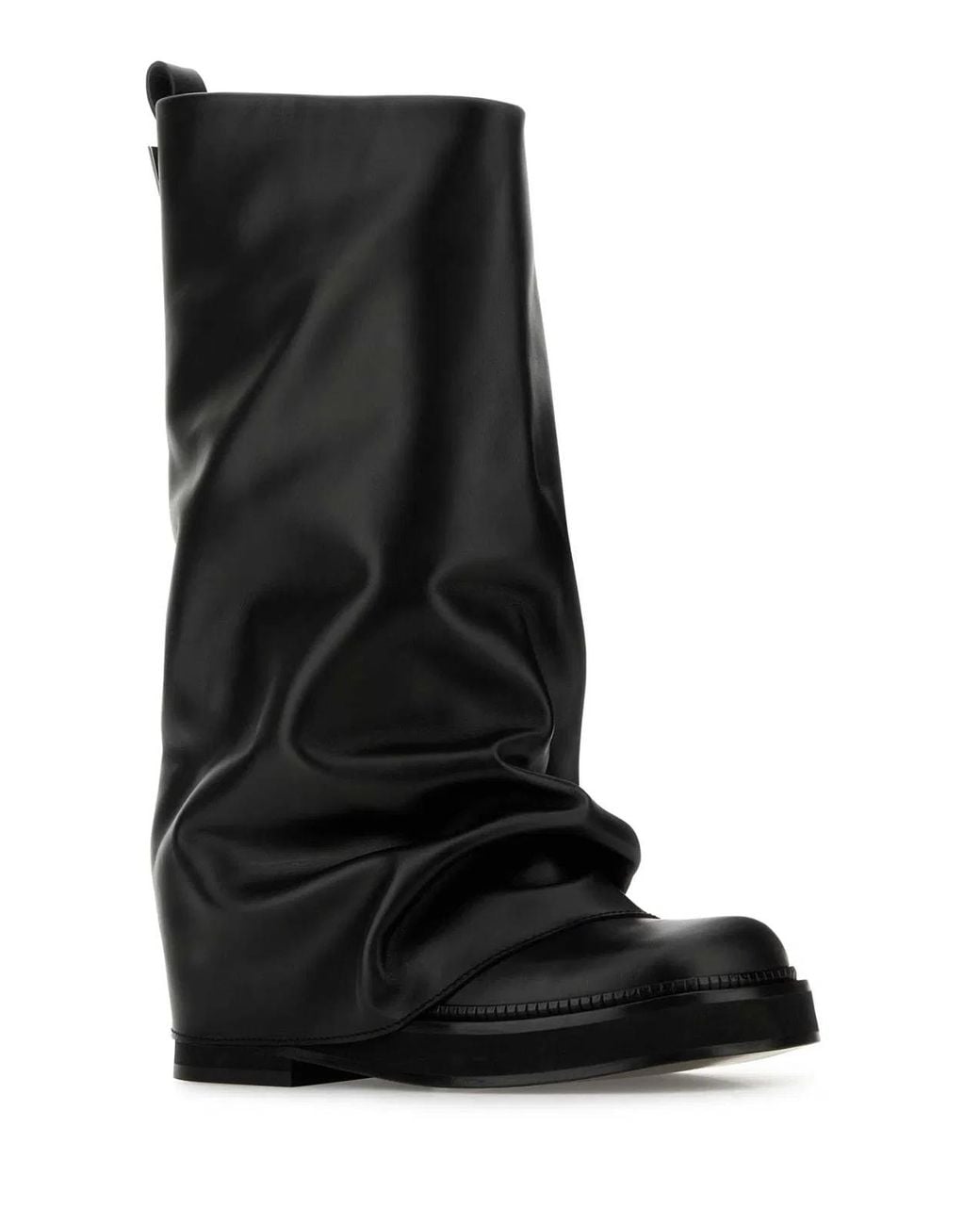 The Attico Black Leather Ankle Boots 'Robin'