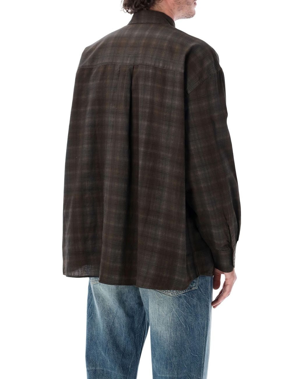 Our Legacy Black Long Sleeve Check Button-Up Shirt for men
