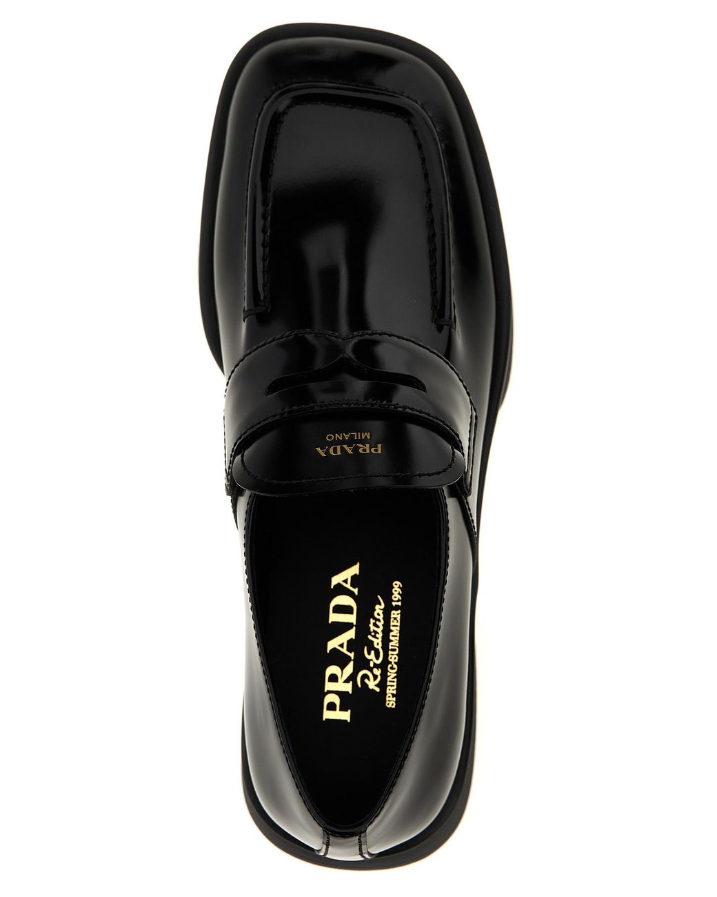 Prada Black Calfskin Slip-On Loafers