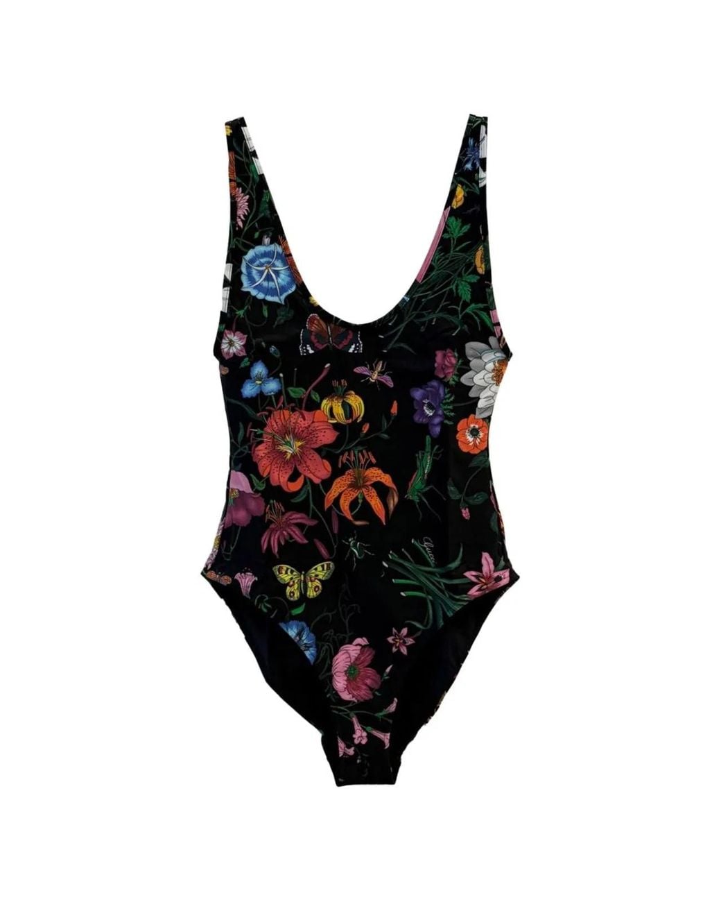 Gucci Black Floral-Print Swimsuit