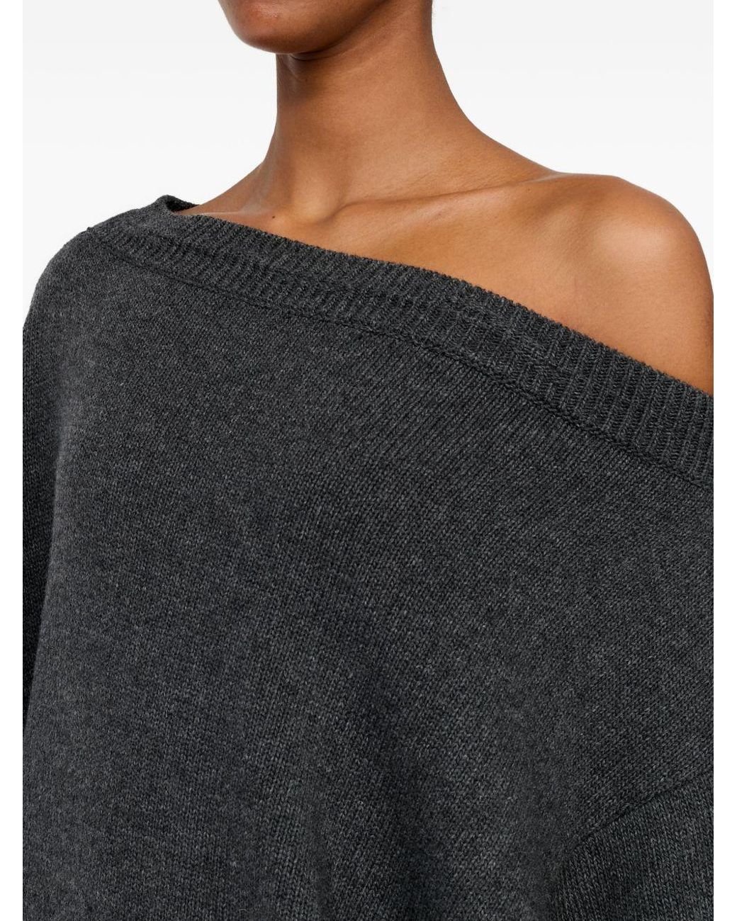 MM6 by Maison Margiela Gray Wool-Blend Mini Dress With Wide Sleeves