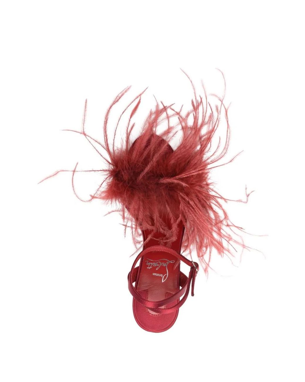 Christian Louboutin Red Miss Z Plumes Sandals