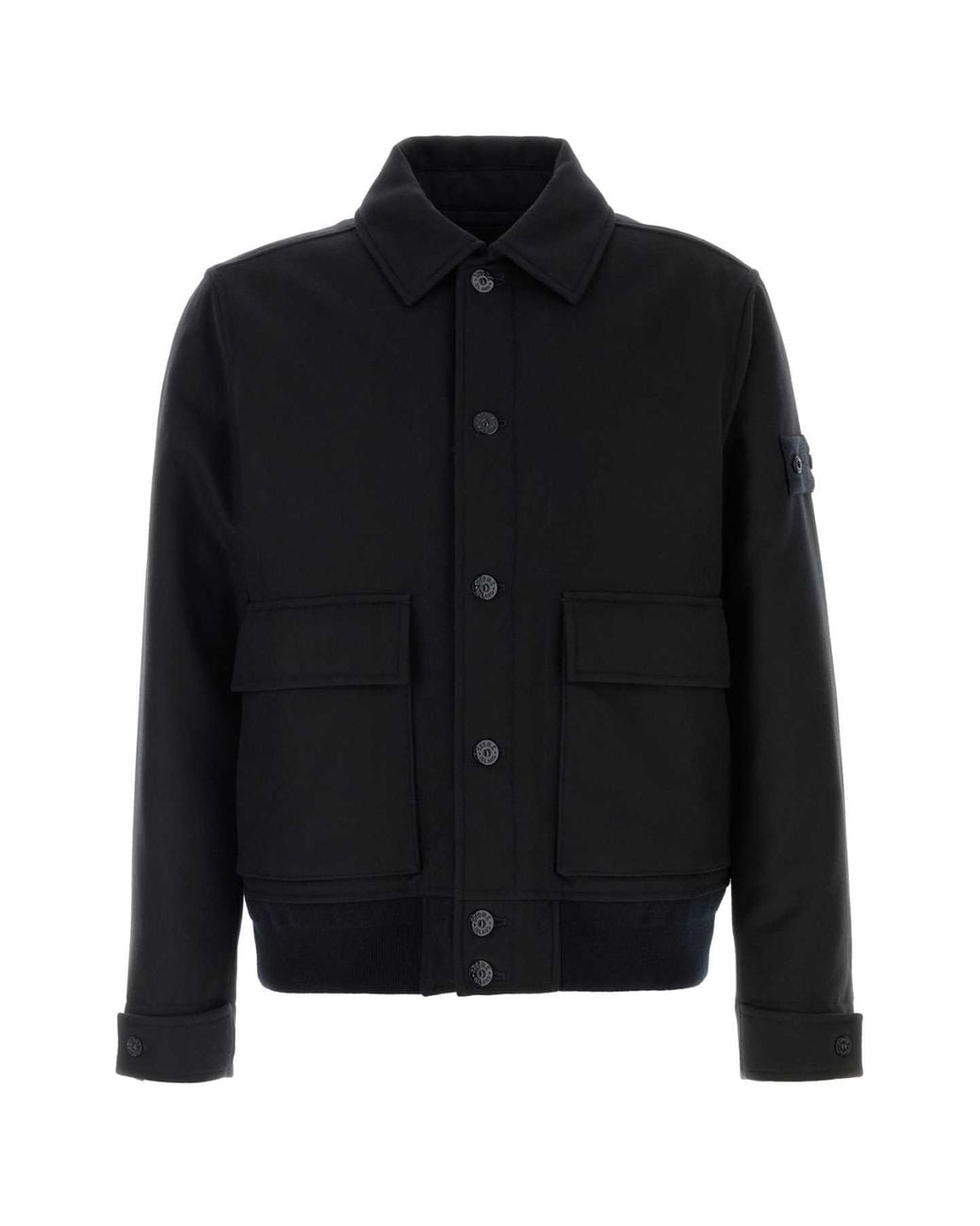 Stone Island Black Wool Blend Jacket for men
