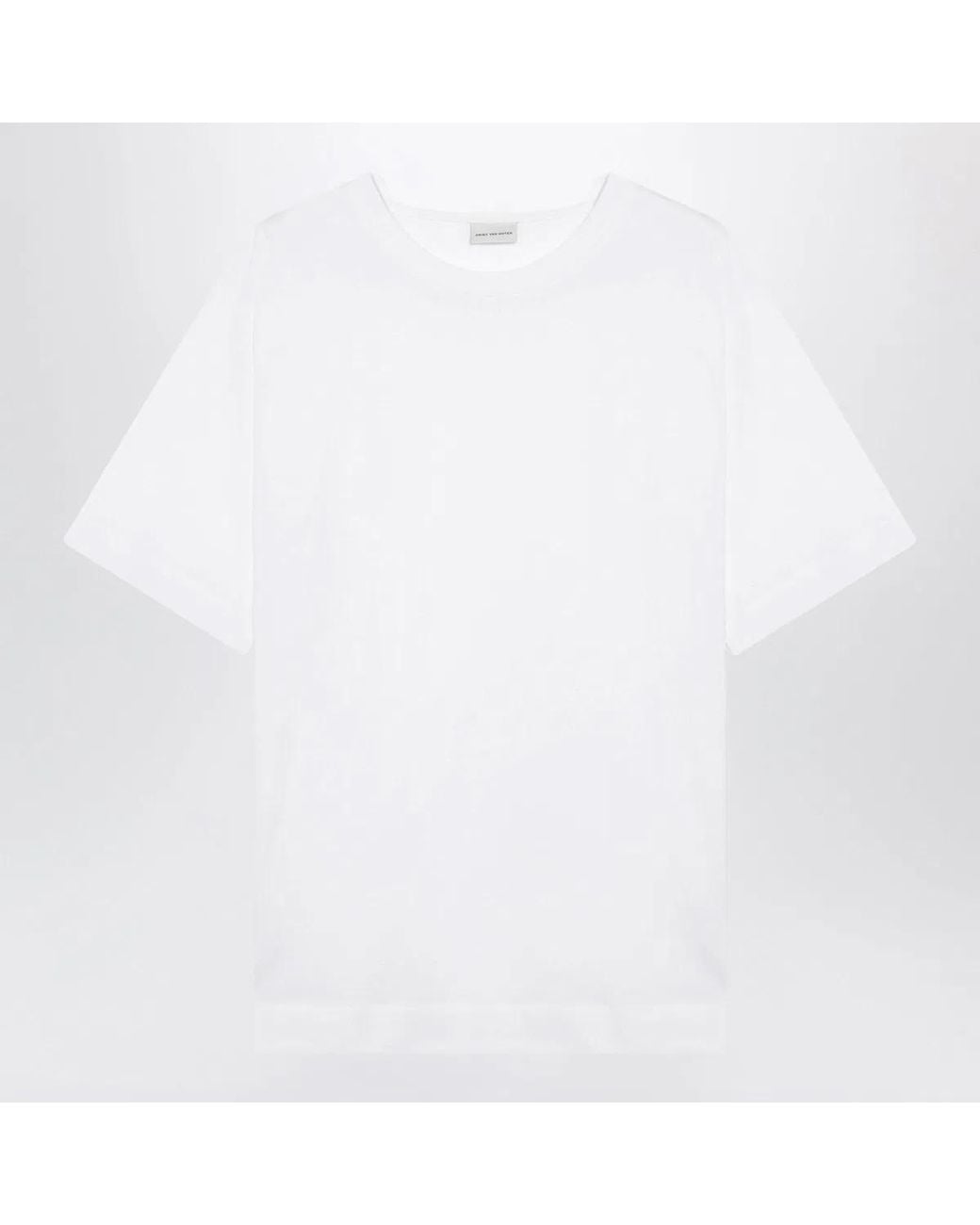 Dries Van Noten White Cotton T-Shirt for men