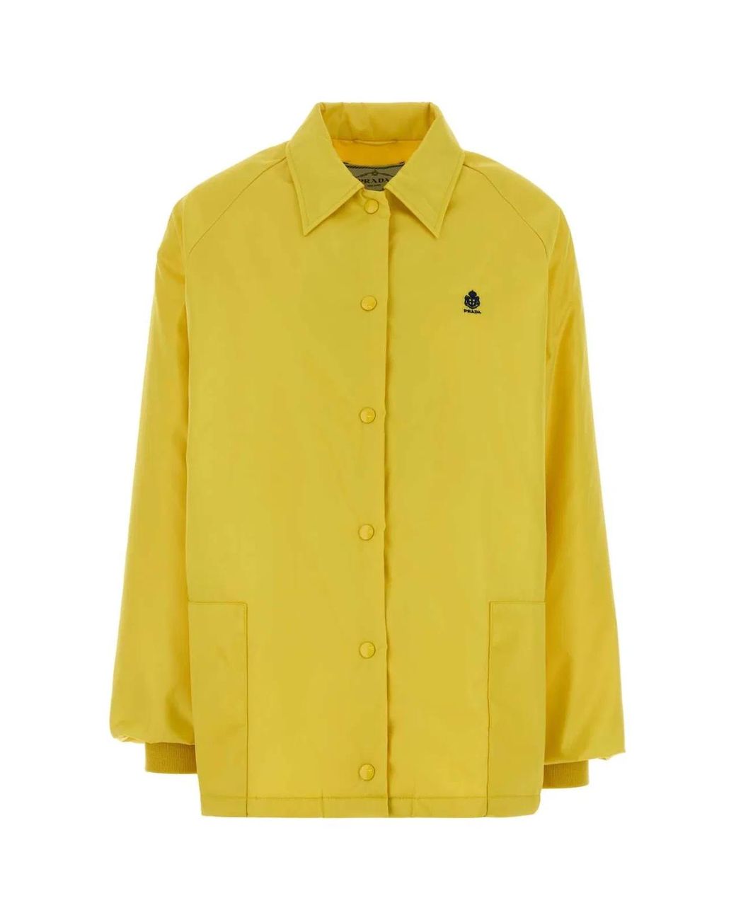 Prada Yellow Logo Shirt Collar Jacket