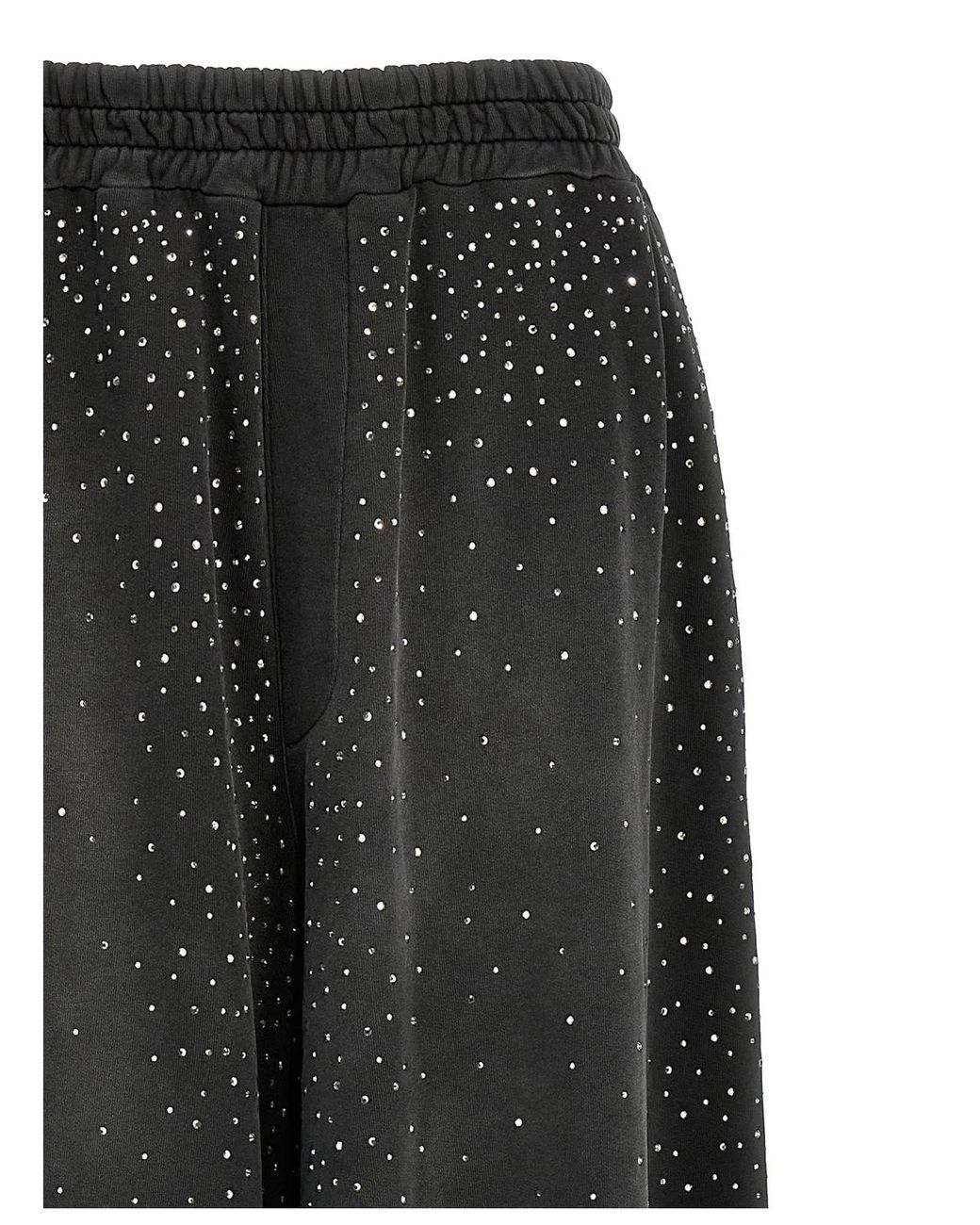 GIUSEPPE DI MORABITO Black Rhinestone Joggers