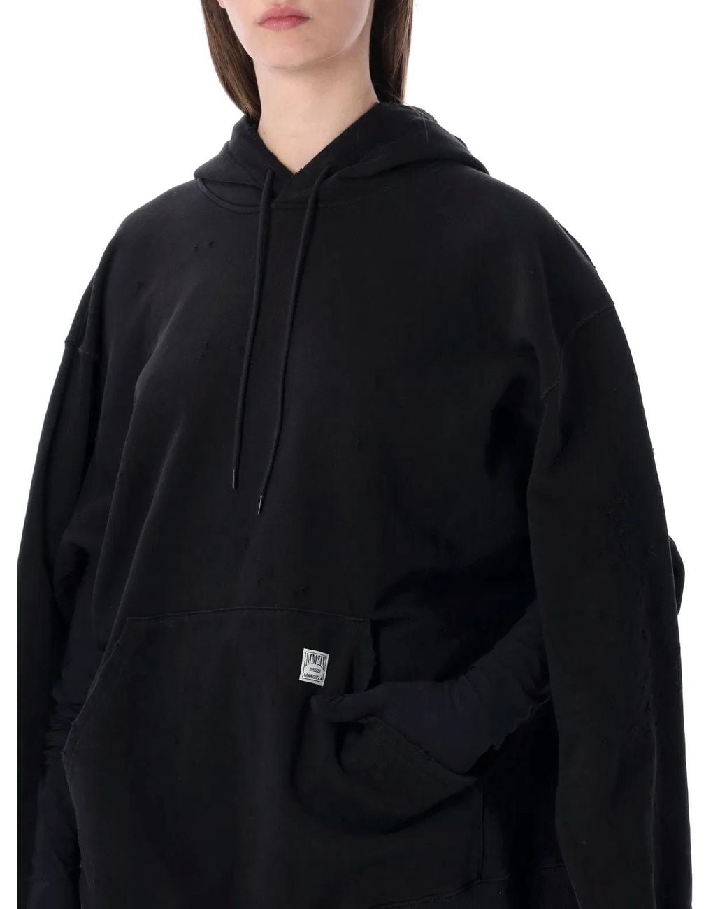 MM6 by Maison Margiela Black Hooded Sweatdredd With Gloves