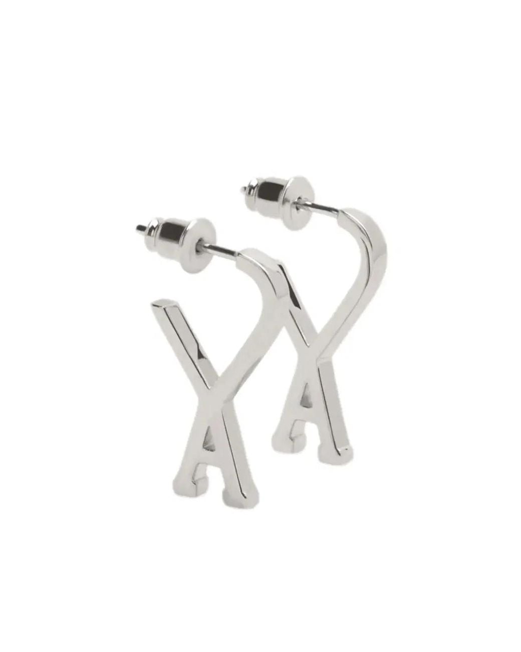 AMI White Ami De Coeur Small Hoop Earrings