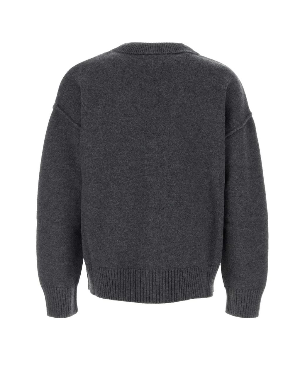 AMI Gray Ami Dark Wool Cardigan for men
