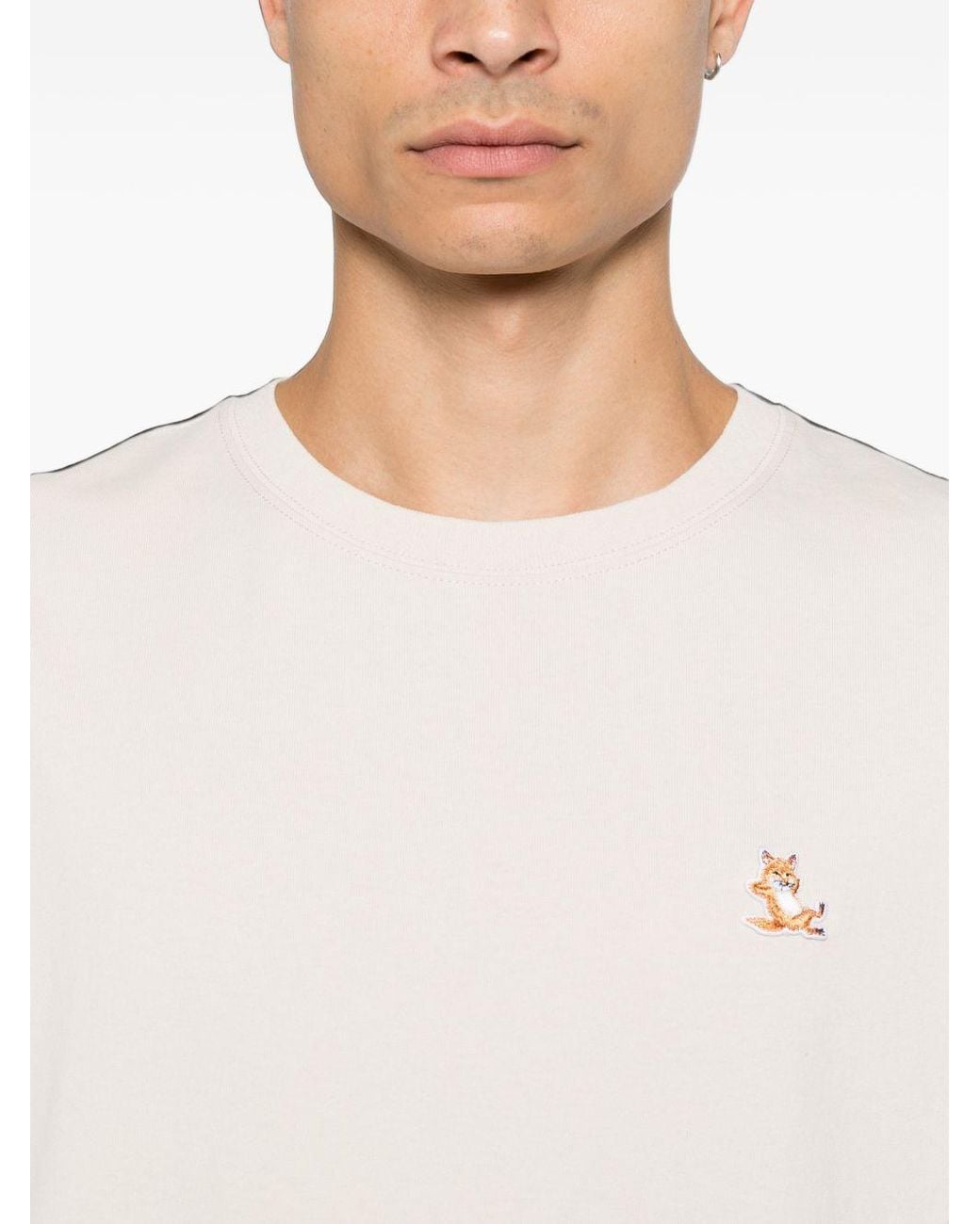 Maison Kitsuné White Maison Kitsuné Chillax Fox Cotton T-Shirt for men