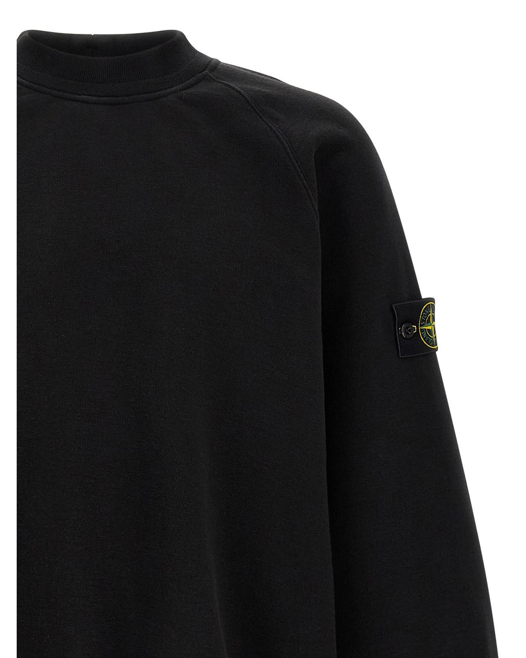 Stone Island Black '6100053' Crew Neck Sweatshirt With Raglan Sleeves for men