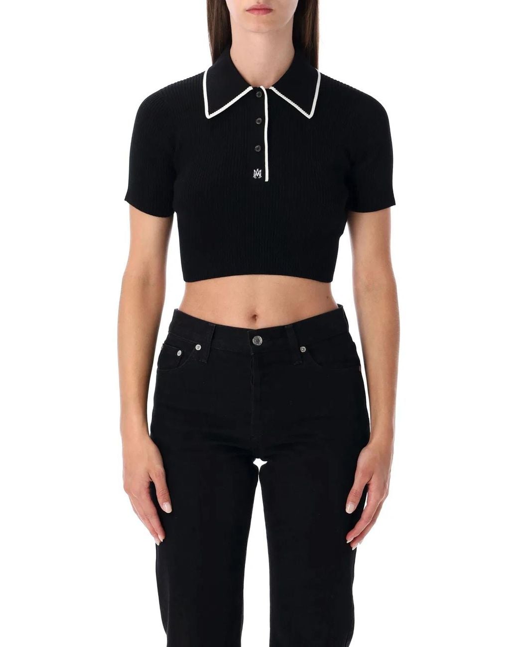 Amiri Black "Ma" Polo Shirt