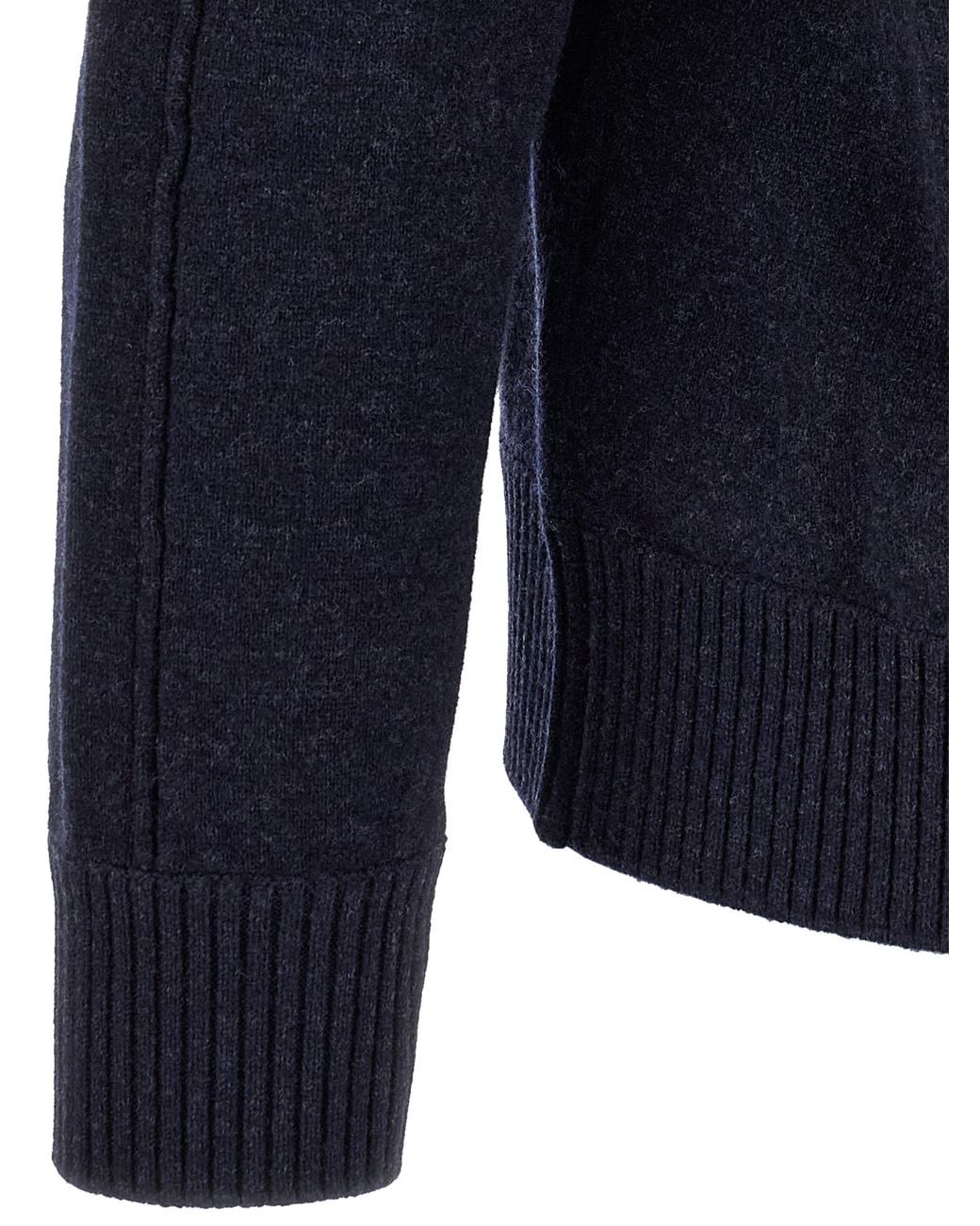 Zegna Blue Wool And Cashmere Polo Shirt for men