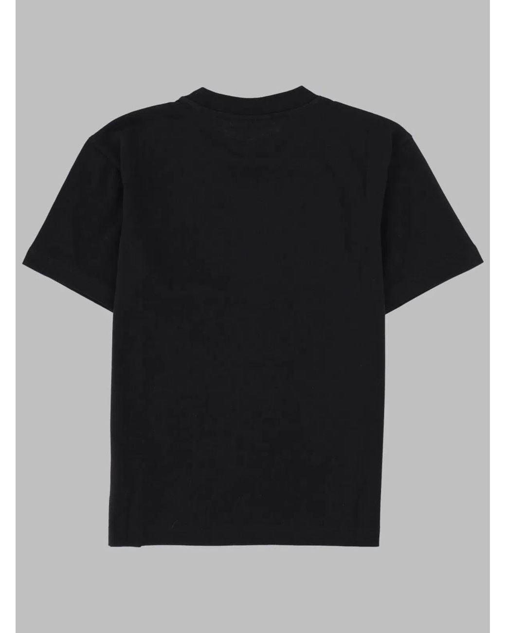 Palm Angels Black Neck Logo Brushed Reg Tee S/S Girl