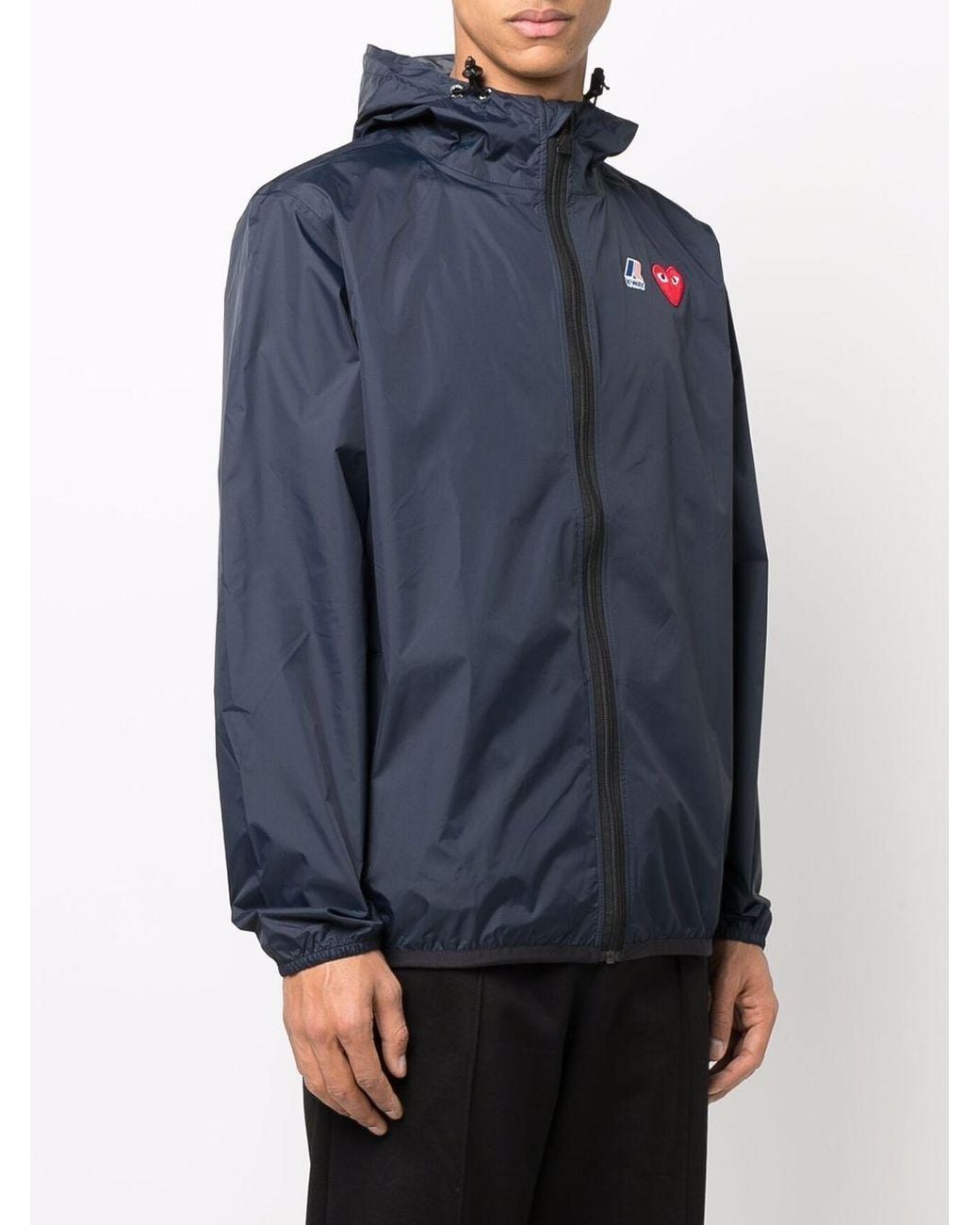 COMME DES GARÇONS PLAY Blue X K Way Zipped Hooded Jacket for men