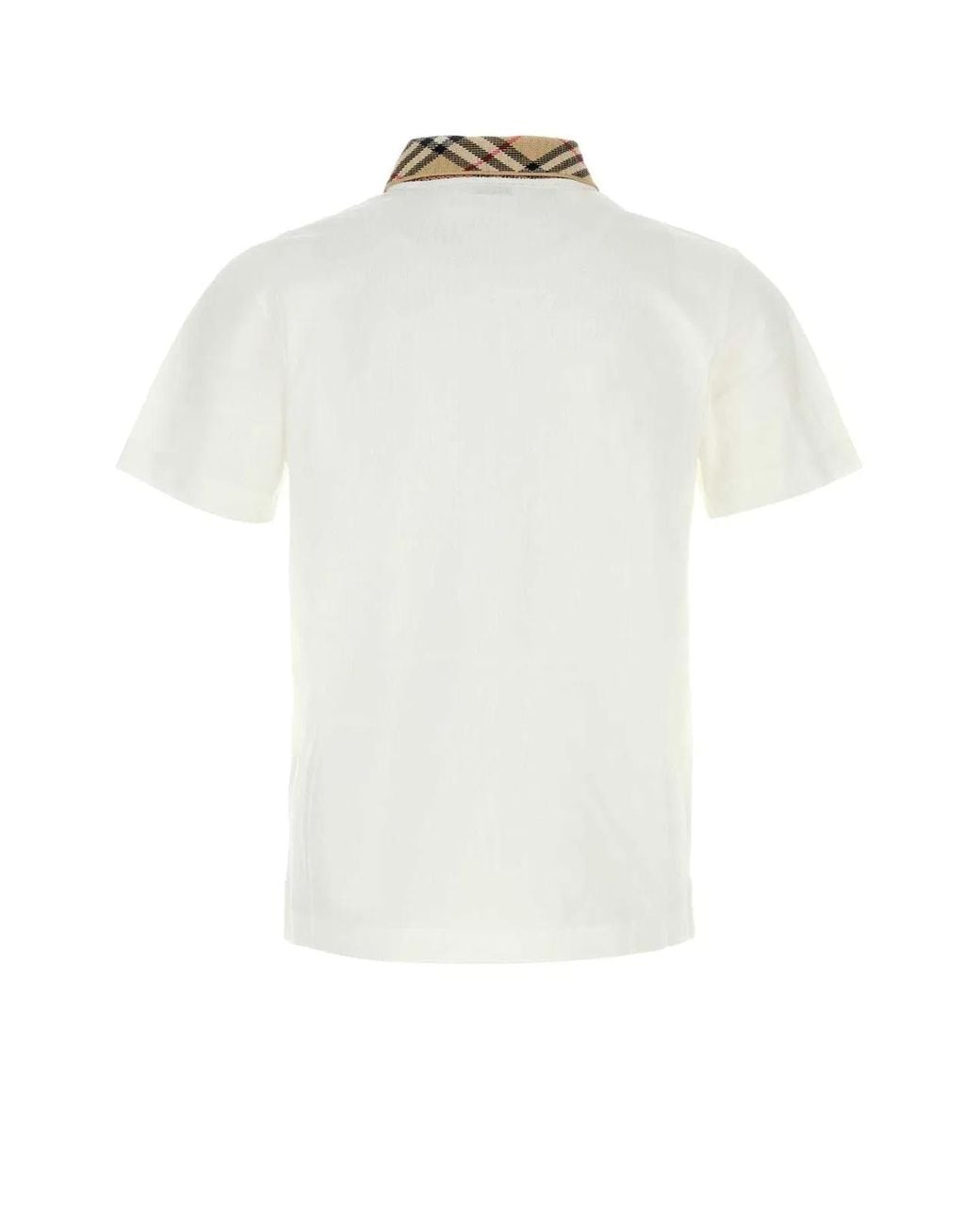 Burberry White Shirt Collar Polo for men